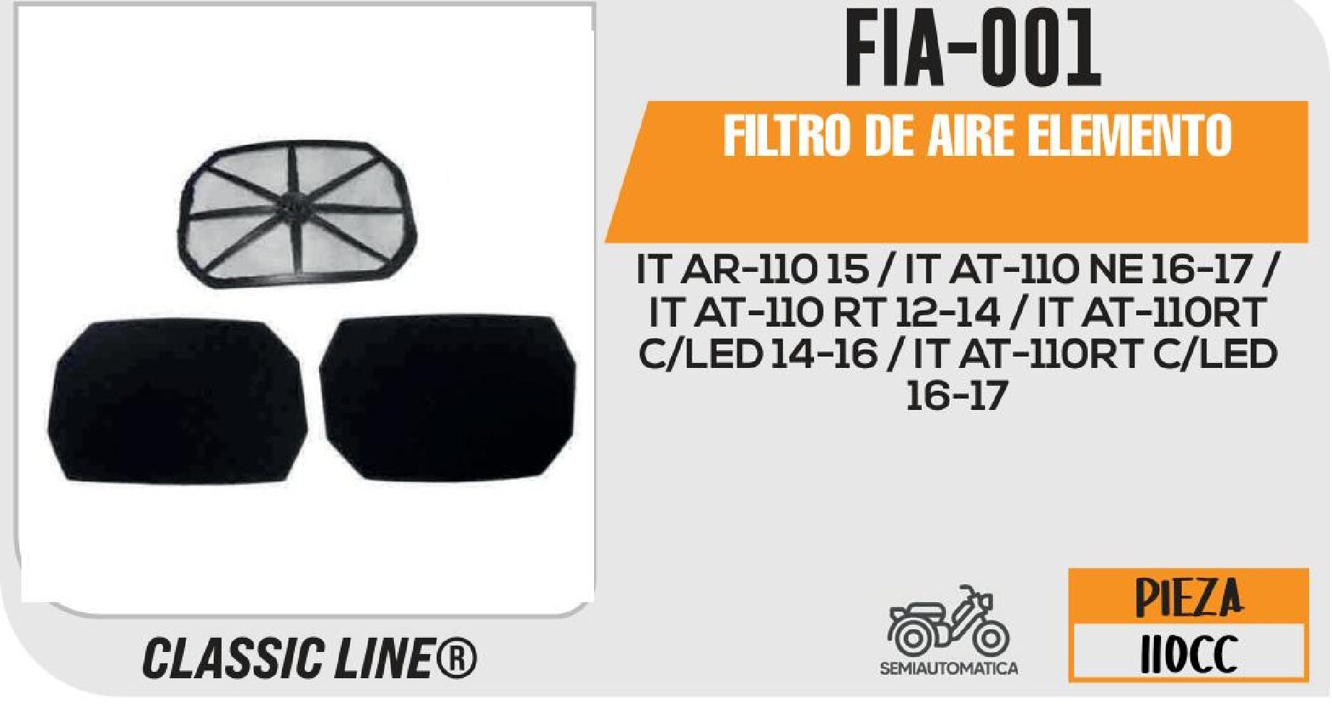 FIA-001 FILTRO DE AIRE ELEMENTO / FIA-001