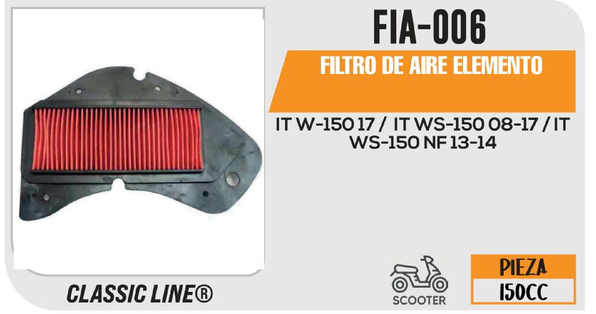 FIA-006 FILTRO DE AIRE ELEMENTO / FIA-006