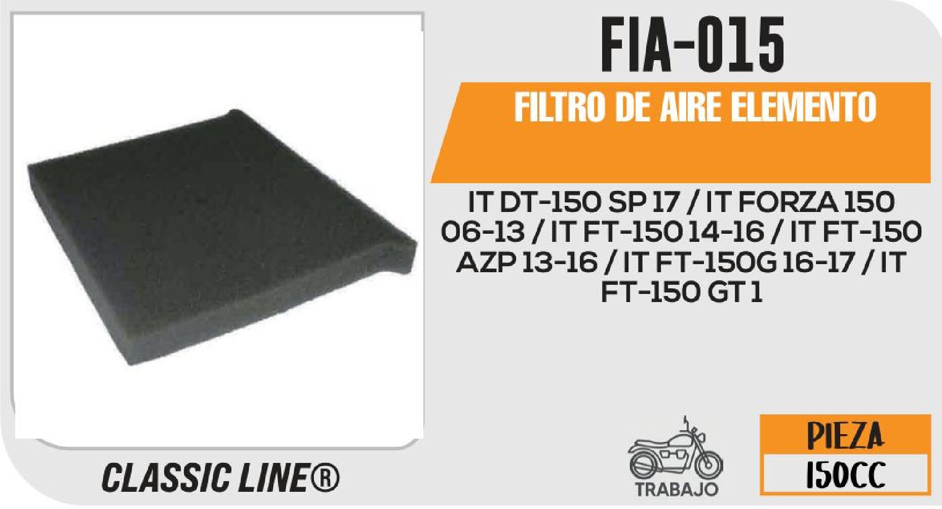 FIA-015 FILTRO DE AIRE ELEMENTO / FIA-015