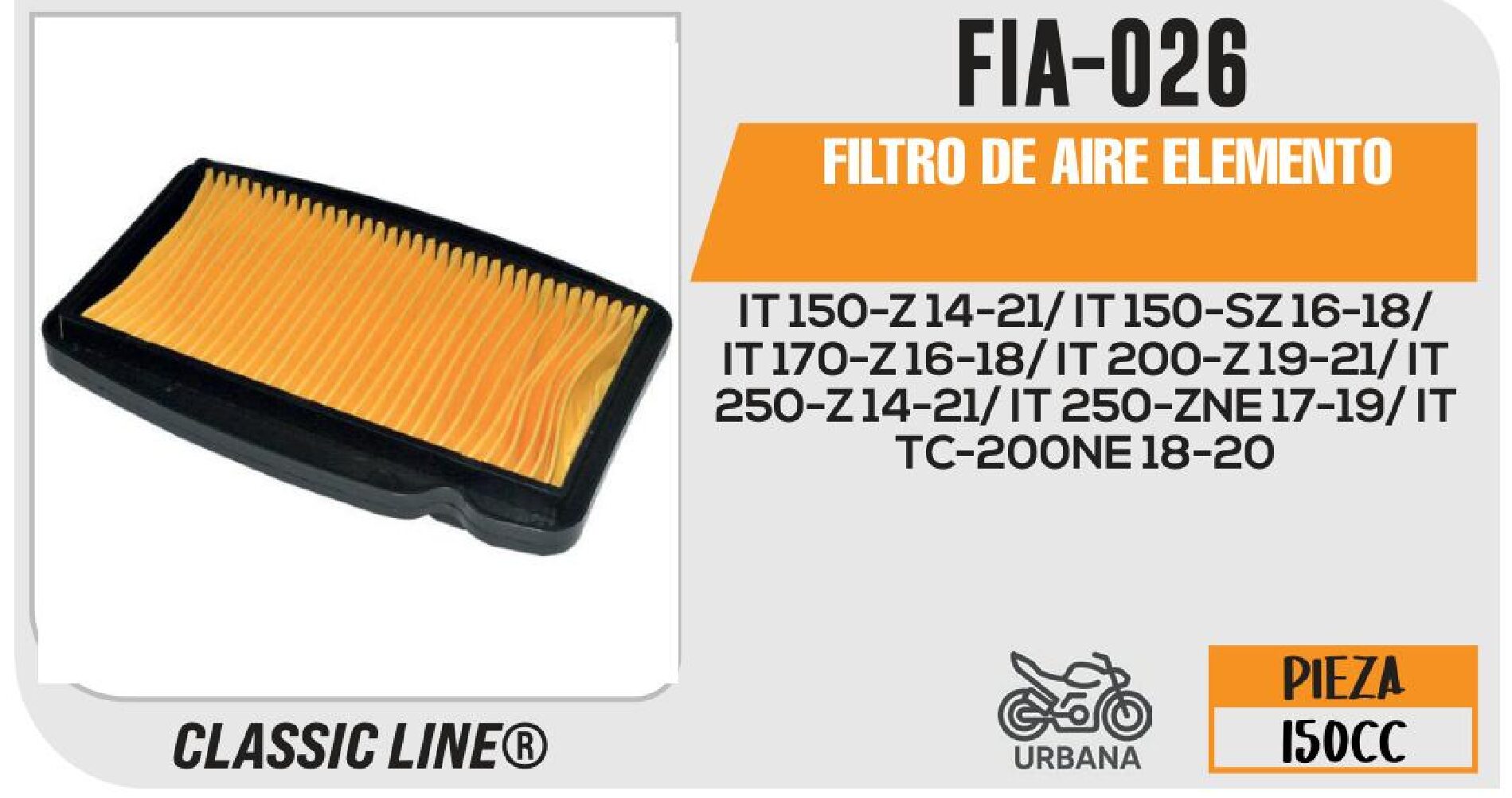 FIA-026 FILTRO DE AIRE ELEMENTO / FIA-026