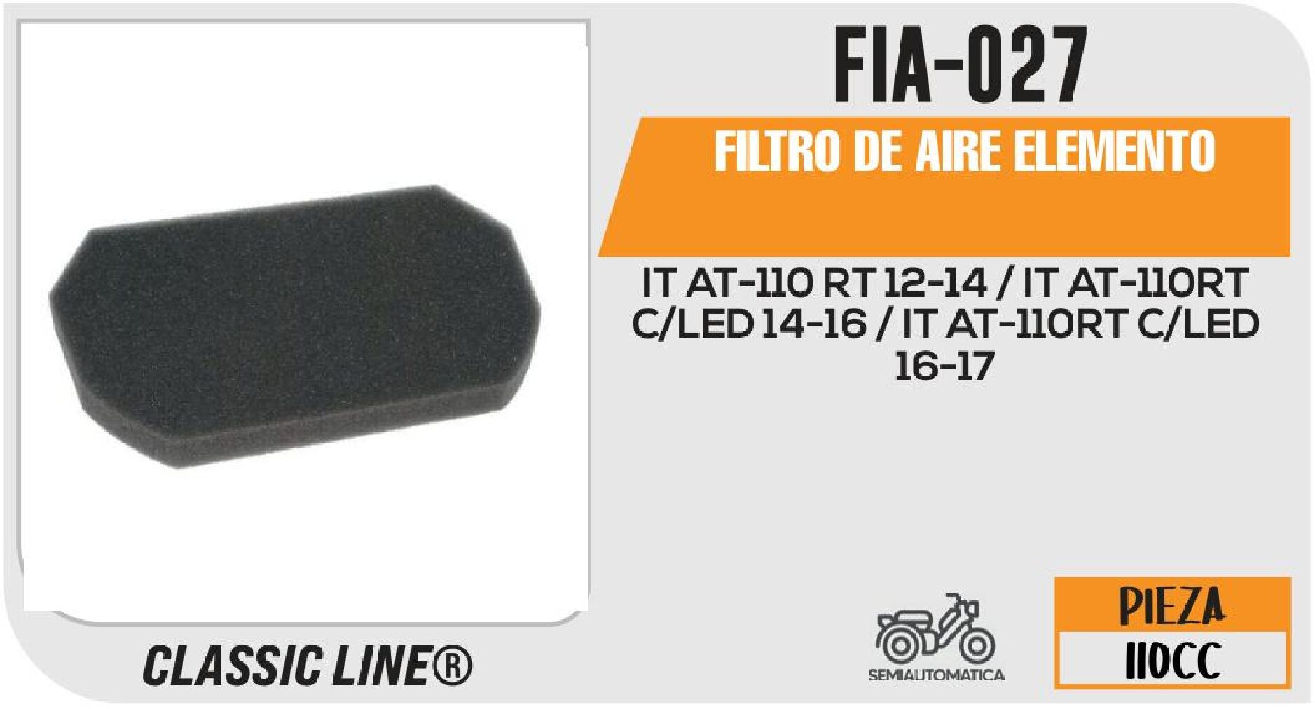 FIA-027 FILTRO DE AIRE ELEMENTO / FIA-027