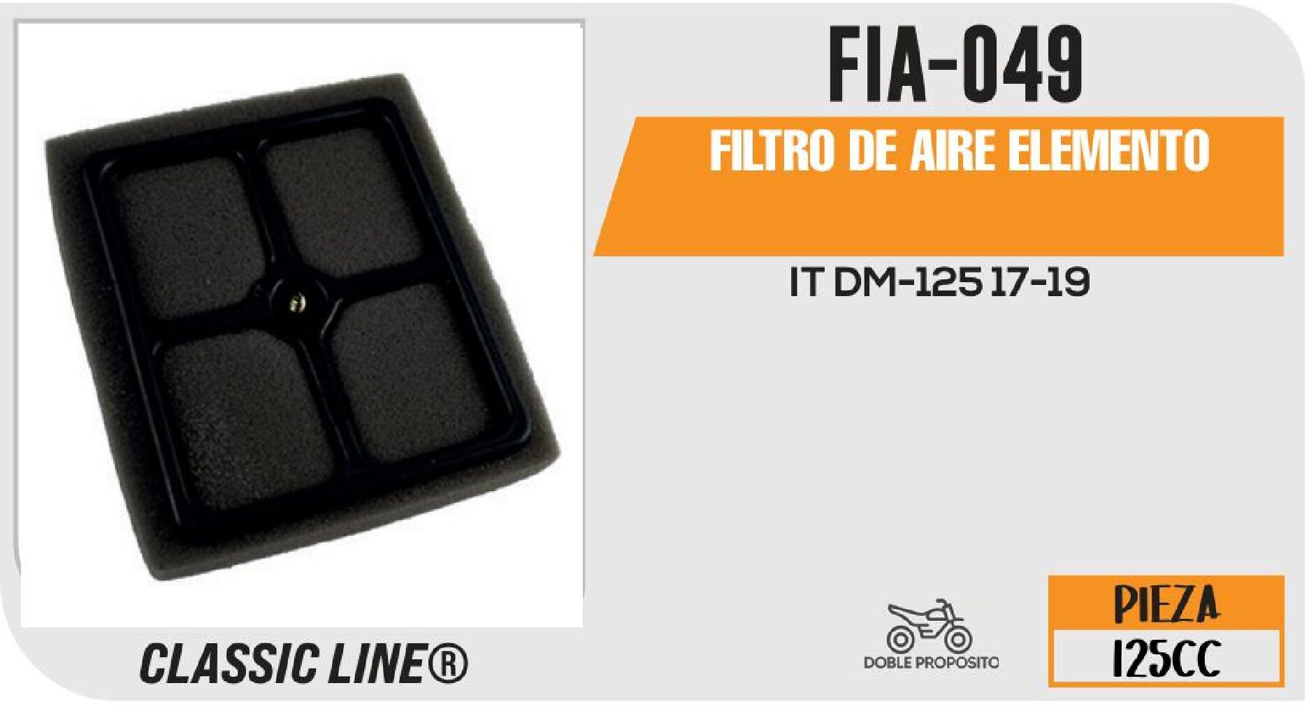 FIA-049 FILTRO DE AIRE ELEMENTO / FIA-049