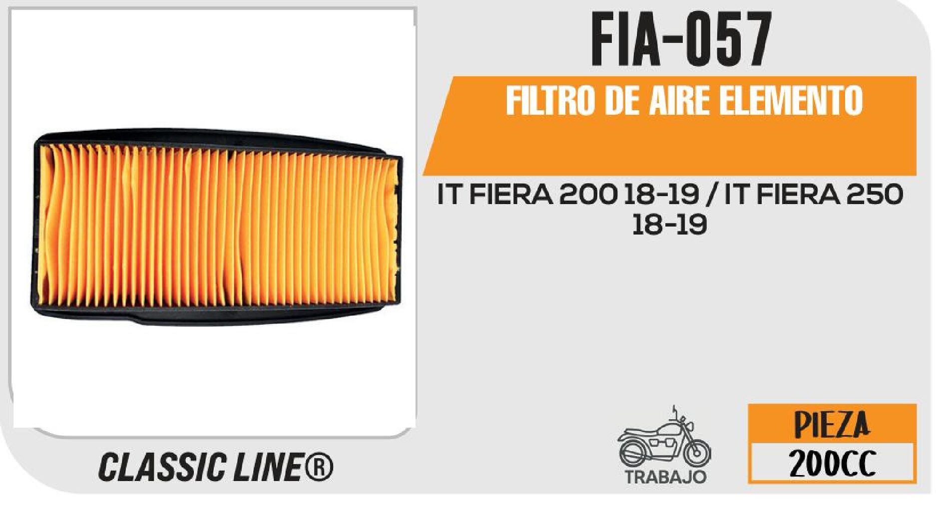 FILTRO DE AIRE ELEMENTO / FIA-057