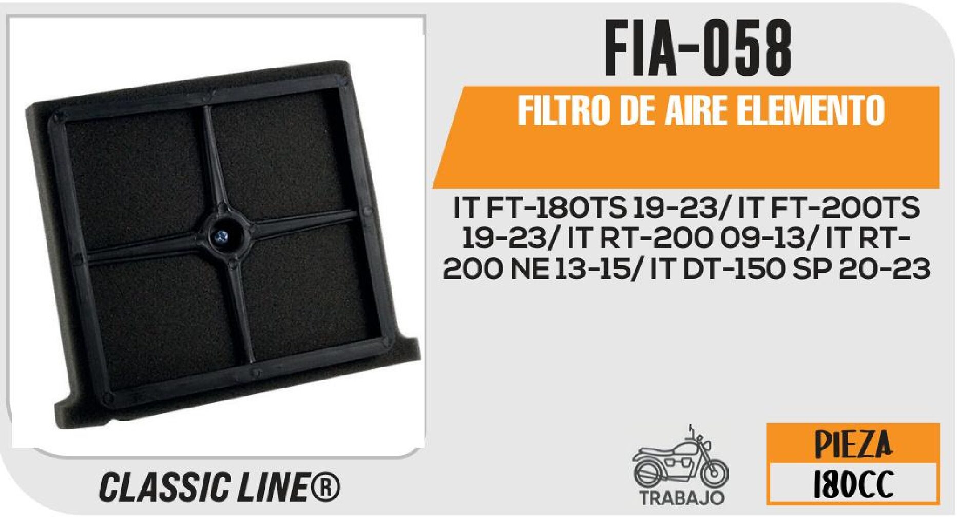 FILTRO DE AIRE ELEMENTO / FIA-058