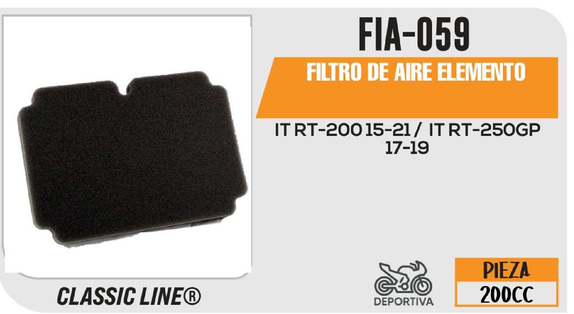 FILTRO DE AIRE ELEMENTO / FIA-059