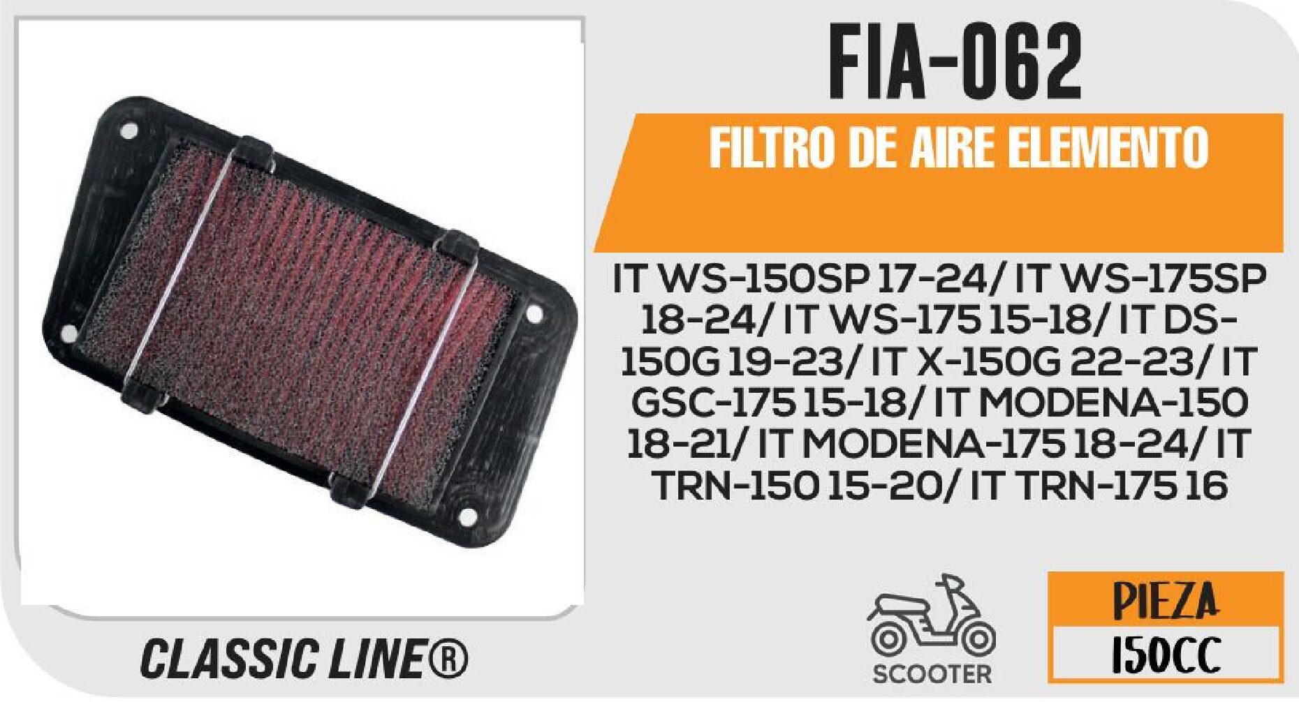 FILTRO DE AIRE ELEMENTO / FIA-062