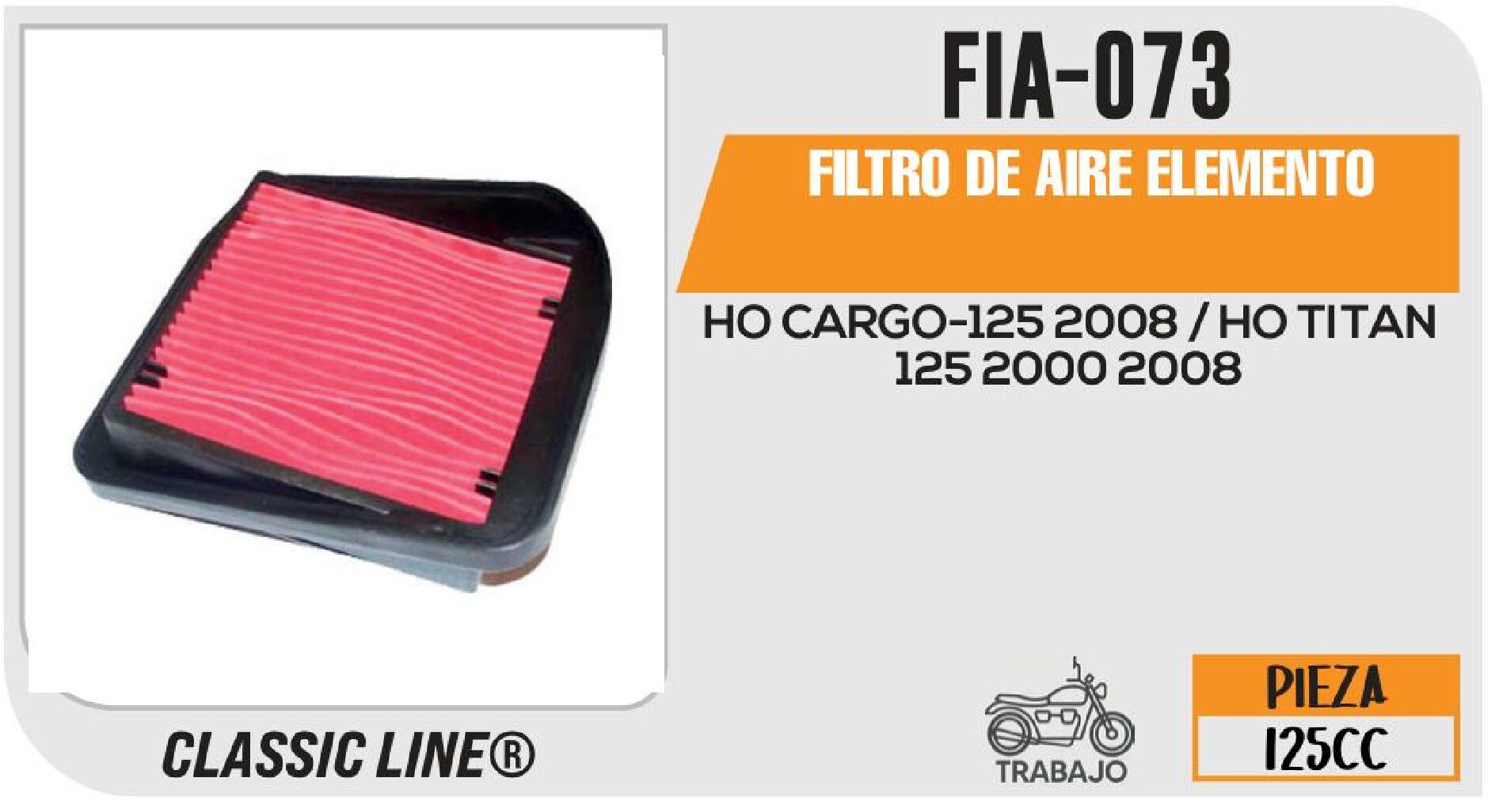 FILTRO DE AIRE ELEMENTO / FIA-073