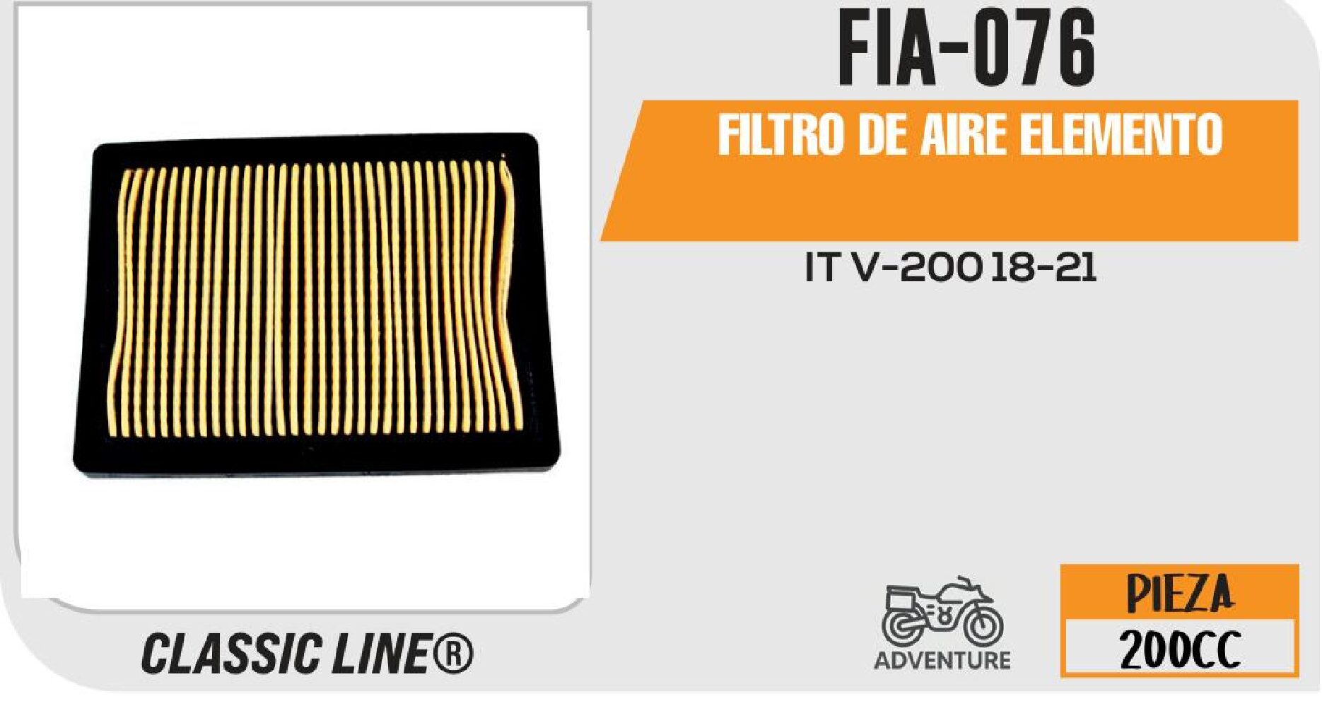 FIA-076 FILTRO DE AIRE ELEMENTO / FIA-076