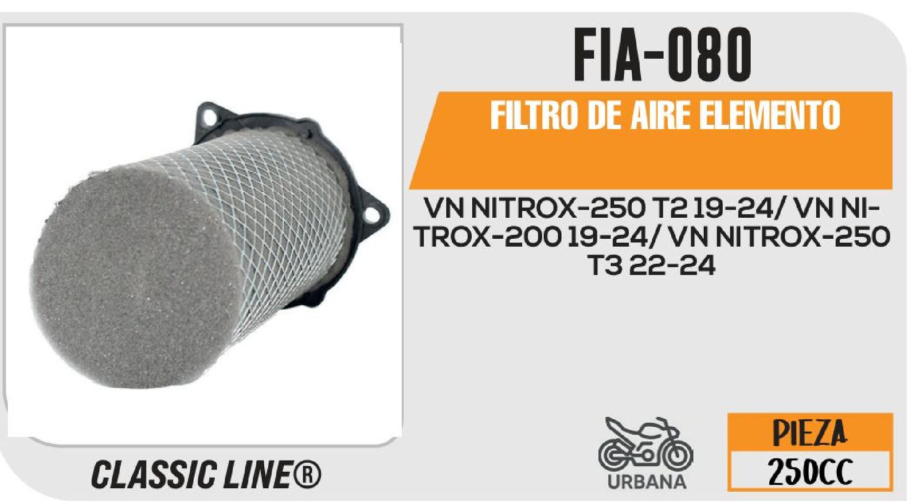 FIA-080 FILTRO DE AIRE ELEMENTO / FIA-080