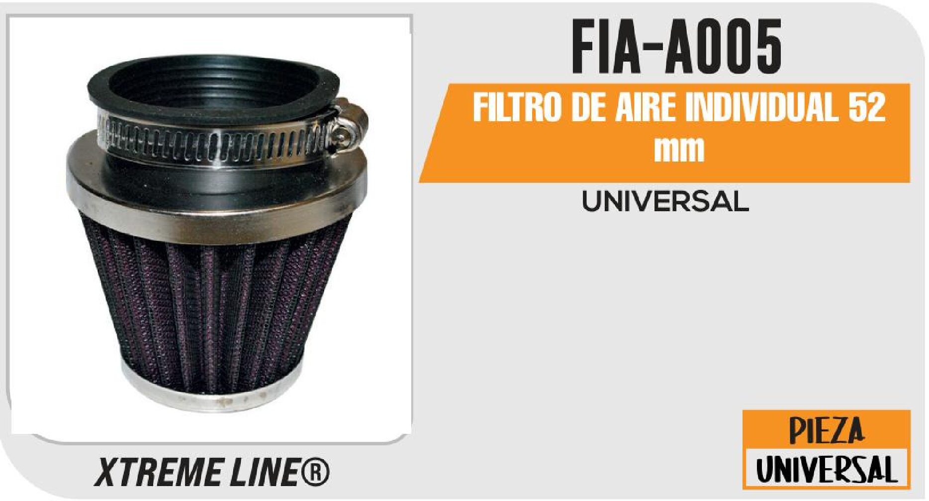 FILTRO DE AIRE INDIVIDUAL 52 mm / FIA-A005