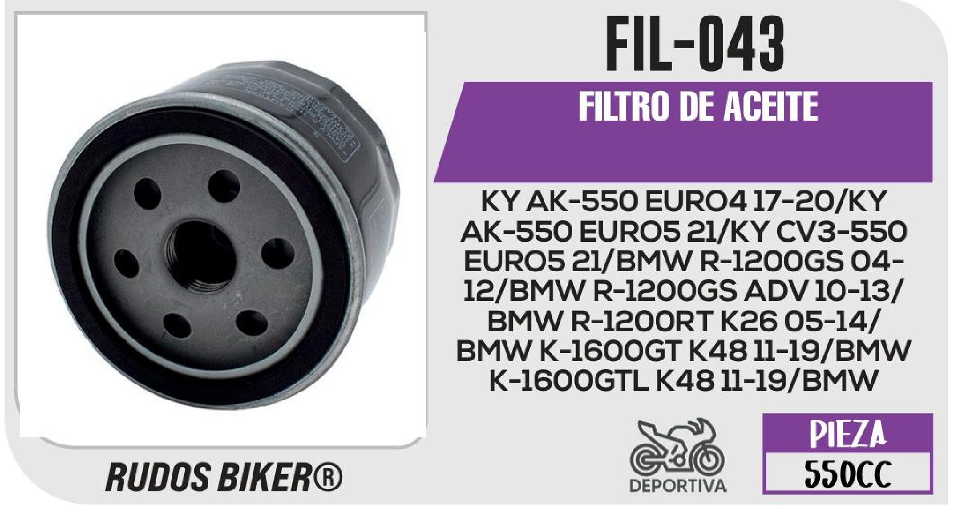 FILTRO DE ACEITE / FIL-043