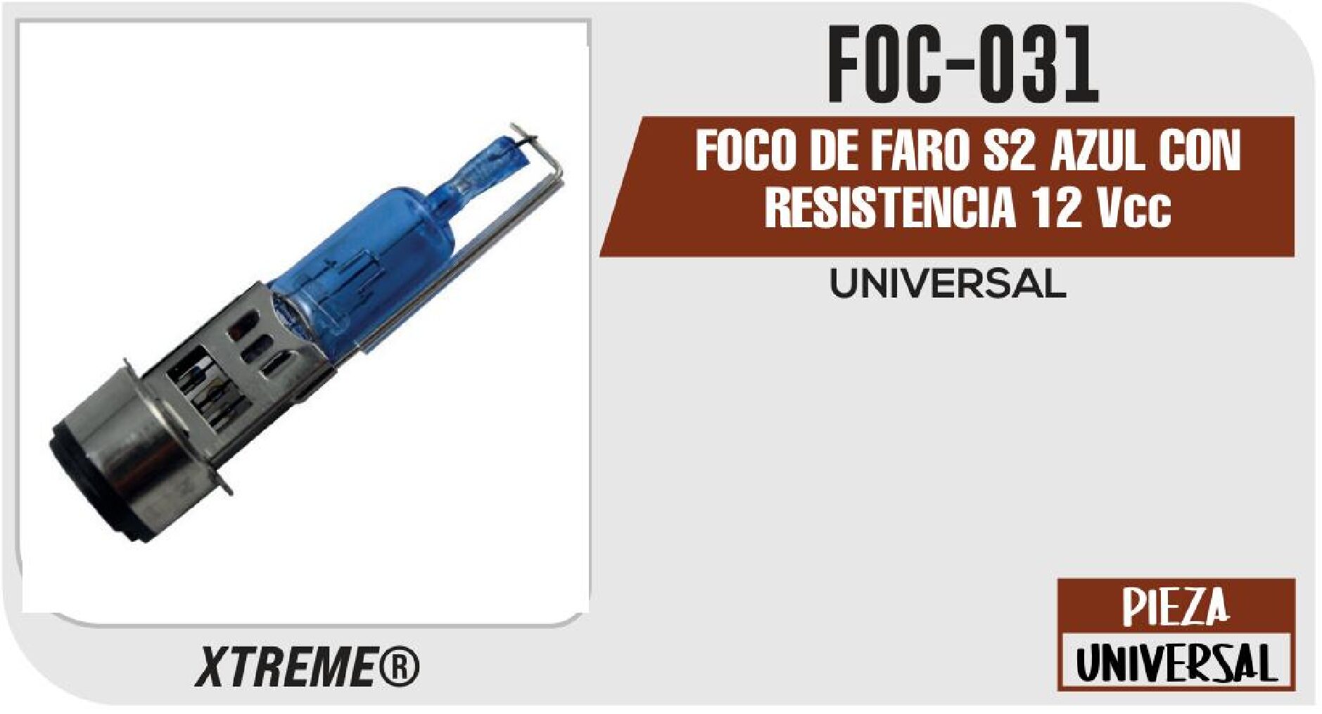 FOCO DE FARO S2 AZUL CON RESISTENCIA 12 Vcc / FOC-031