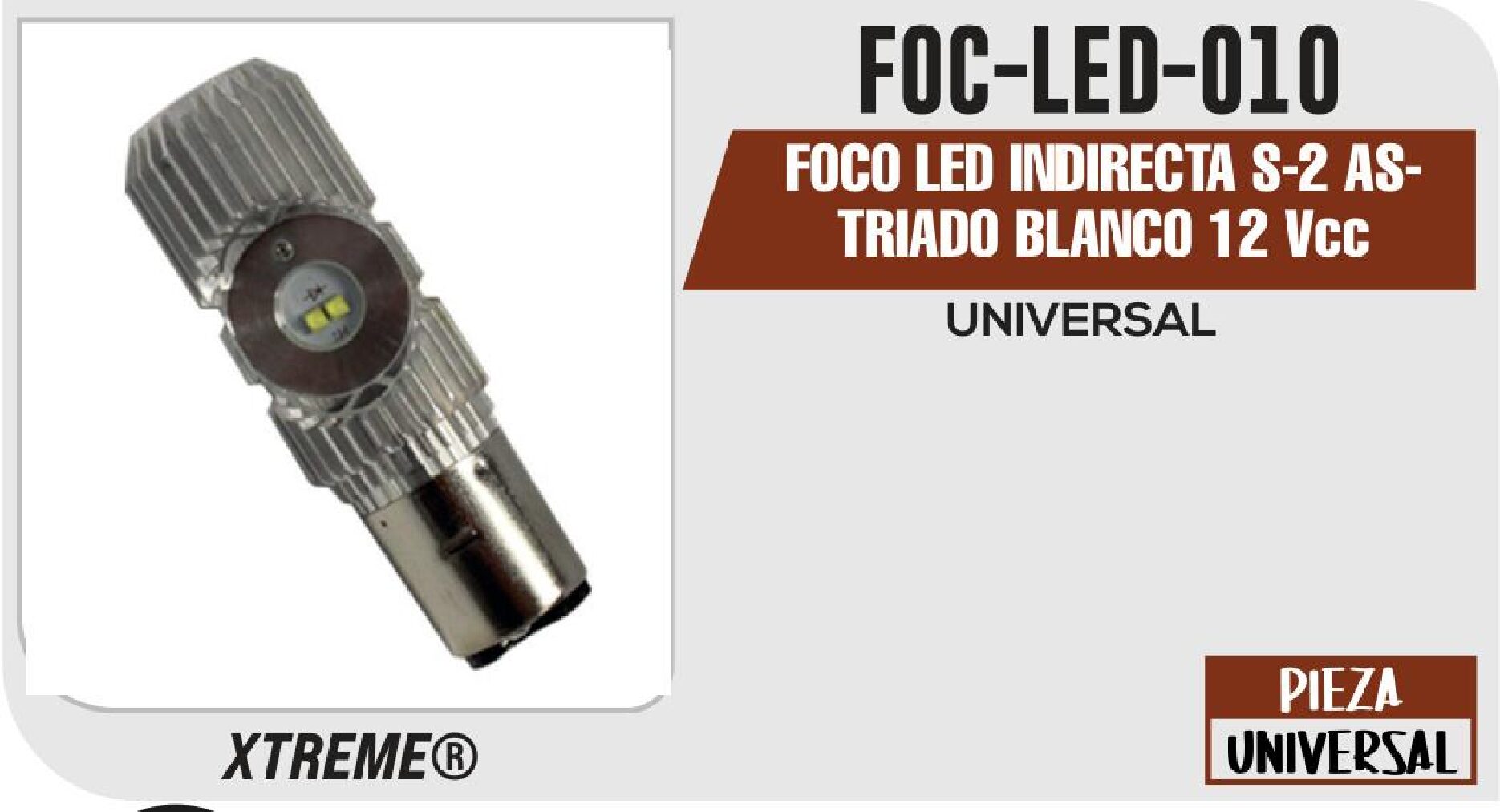 FOCO LED INDIRECTA S-2 ASTRIADO BLANCO 12 Vcc / FOC-LED-010