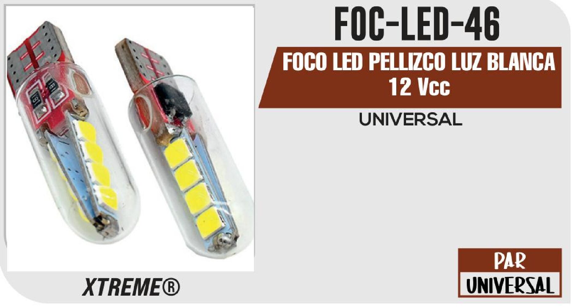 FOCO LED PELLIZCO LUZ BLANCA 12 VCC / FOC-LED-46
