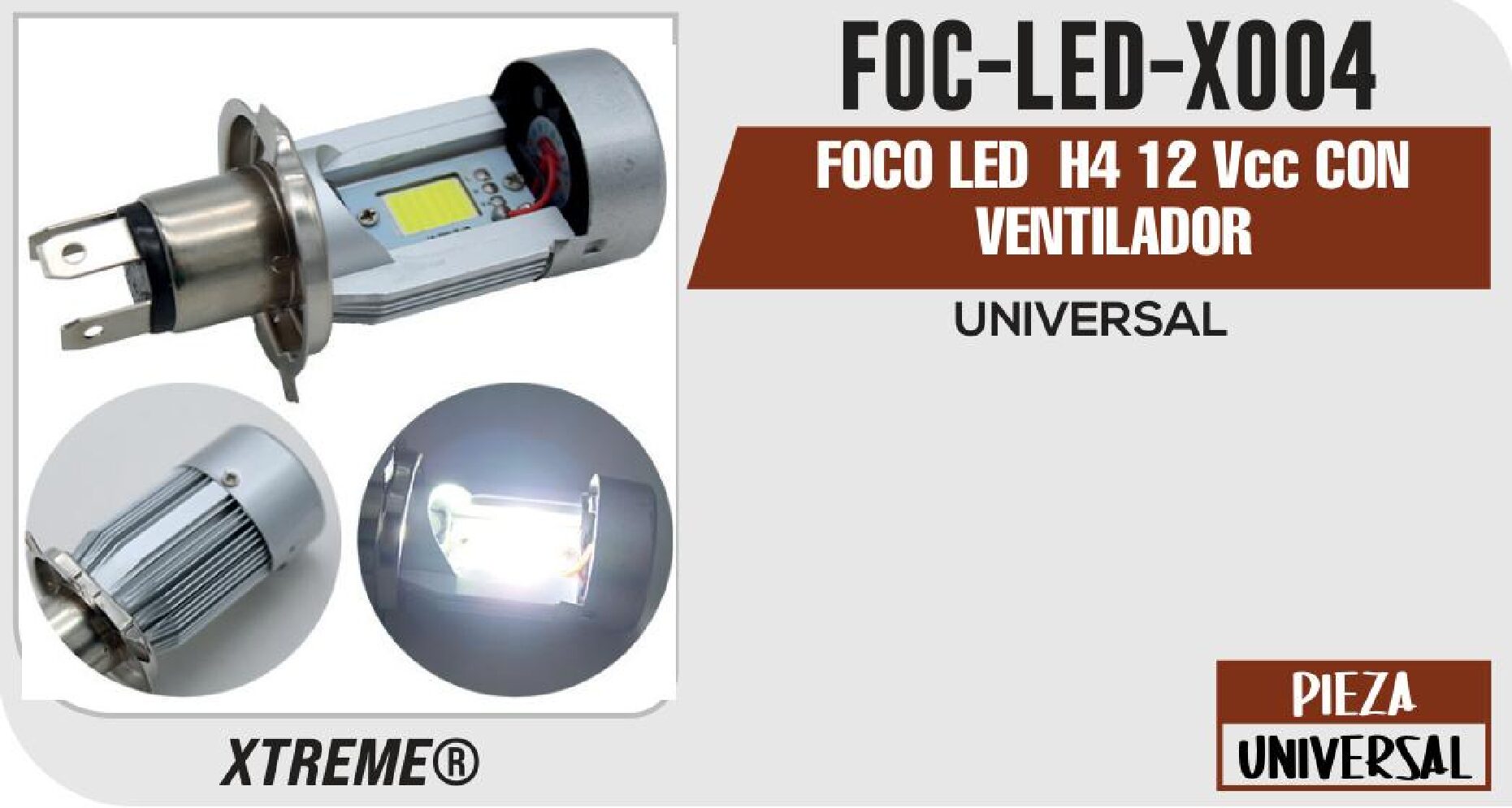 FOCO LED H4 12 VCC CON VENTILADOR / FOC-LED-X004