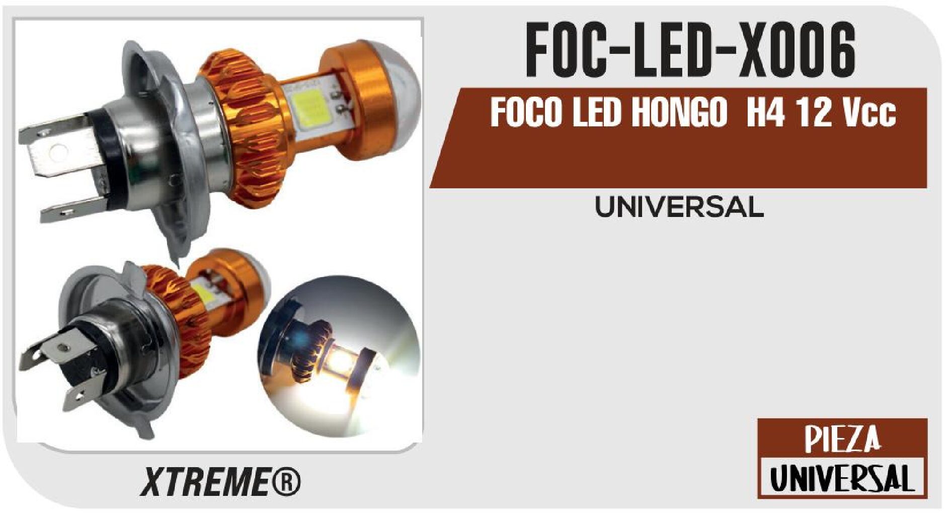 FOCO LED HONGO H4 12 VCC / FOC-LED-X006