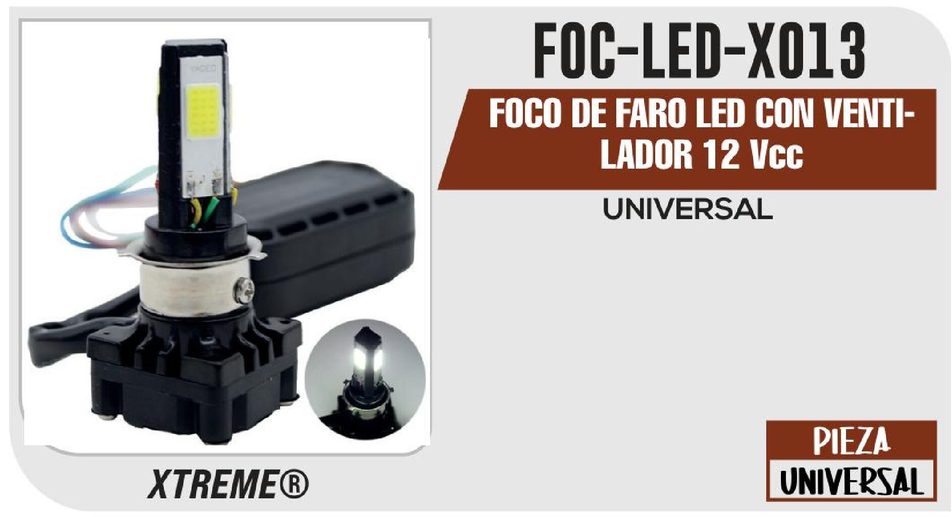 FOCO DE FARO LED CON VENTILADOR 12 VCC / FOC-LED-X013