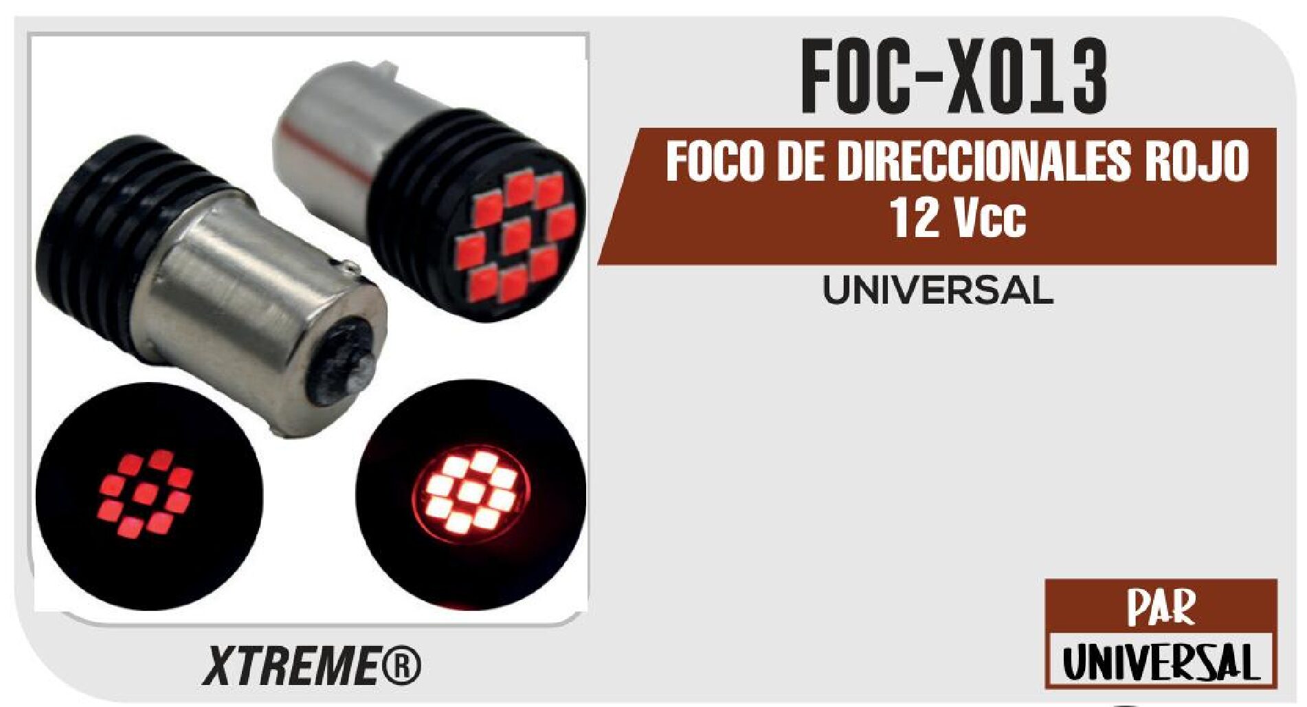 FOCO DE DIRECCIONALES ROJO 12 VCC / FOC-X013