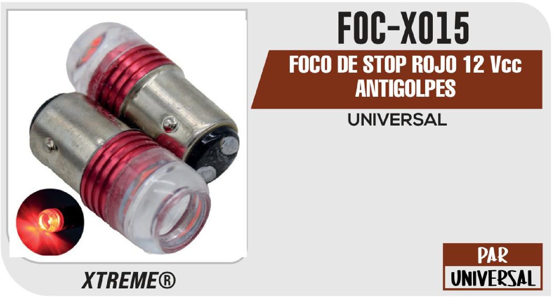 FOCO DE STOP ROJO 12 Vcc ANTIGOLPES / FOC-X015