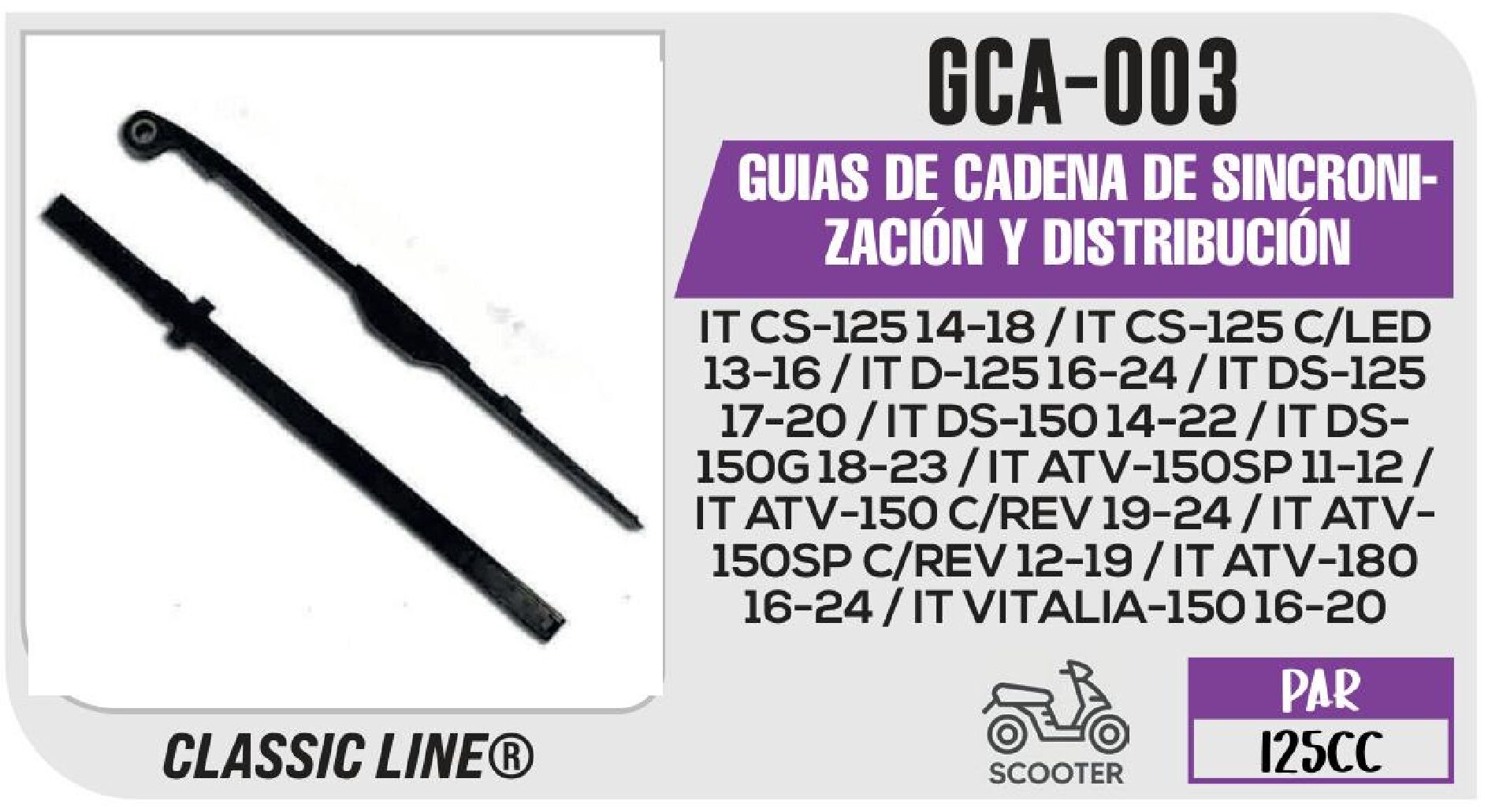 GUIAS DE CADENA DE SINCRONIZACIÓN Y DISTRIBUCIÓN / GCA-003