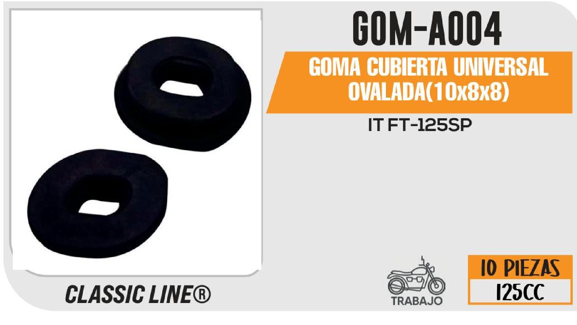 GOMA CUBIERTA UNIVERSAL OVALADA(10x8x8) / GOM-A004