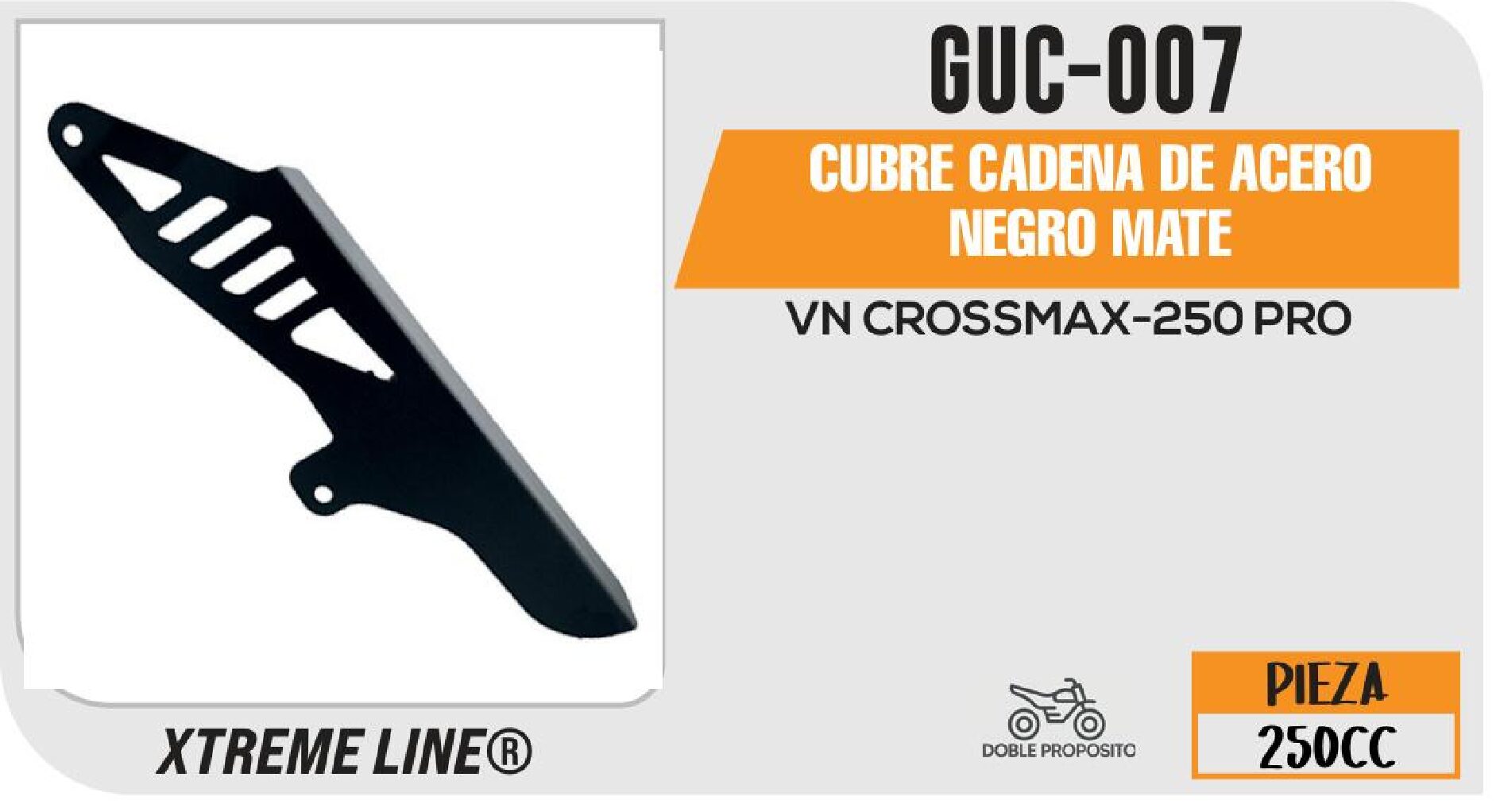 GUC-007 CUBRE CADENA DE ACERO NEGRO MATE / GUC-007