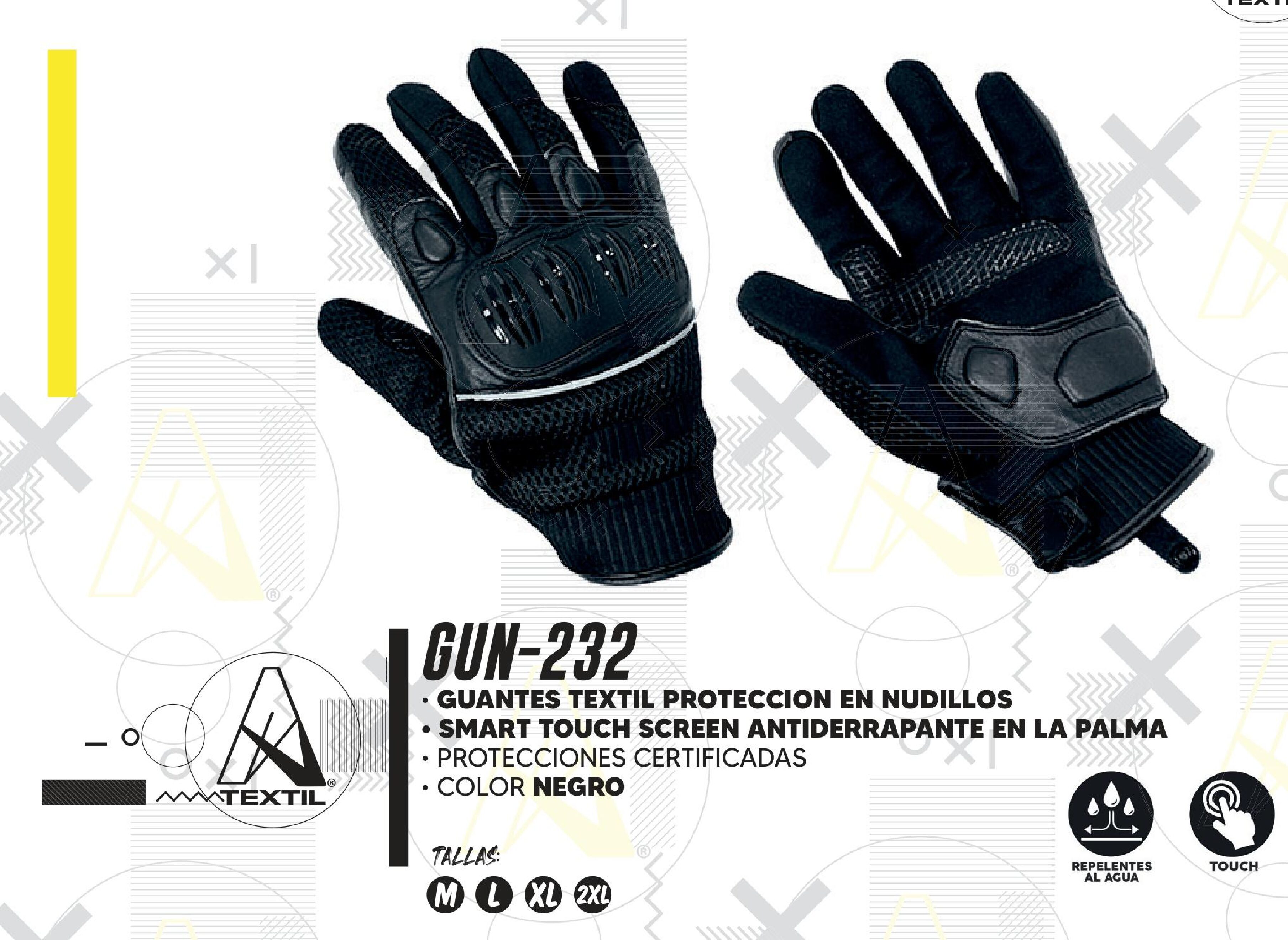 GUANTES A-GLOVES TEXTIL PROTECCION EN NUDILLOS SMART TOUCH SCREEN ANTIDERRAPANTE EN LA PALMA / GUN-232-L