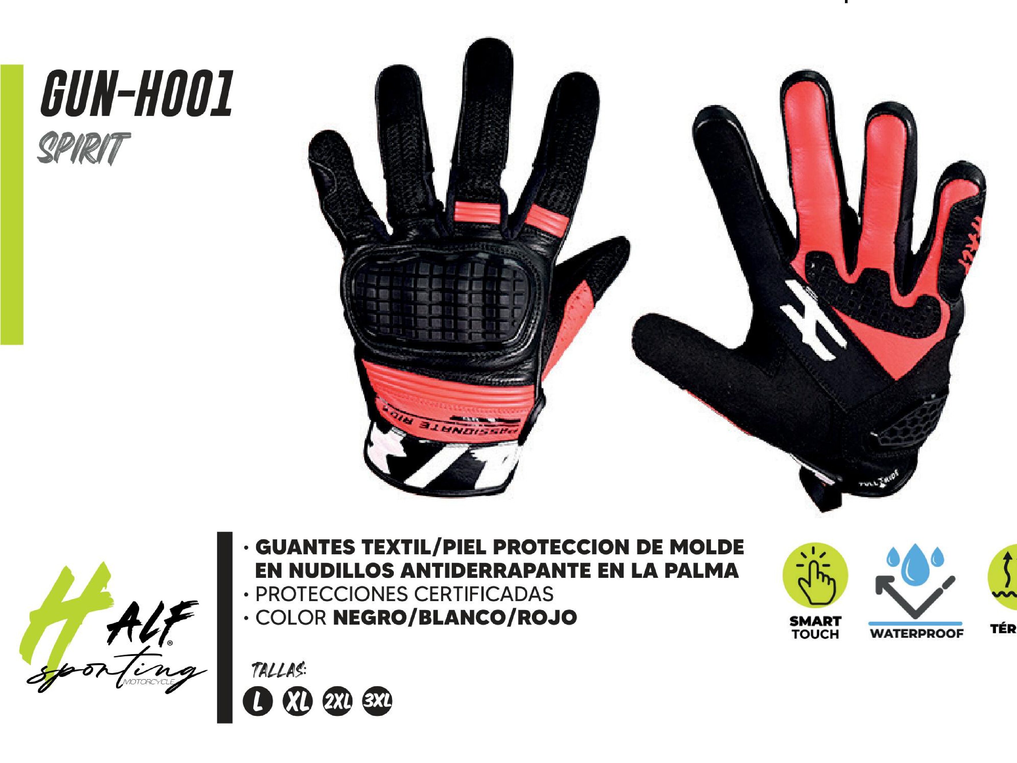 GUANTES TEXTIL/PIEL PROTECCION DE MOLDE EN NUDILLOS ANTIDERRAPANTE EN LA PALMA / GUN-H001-XL