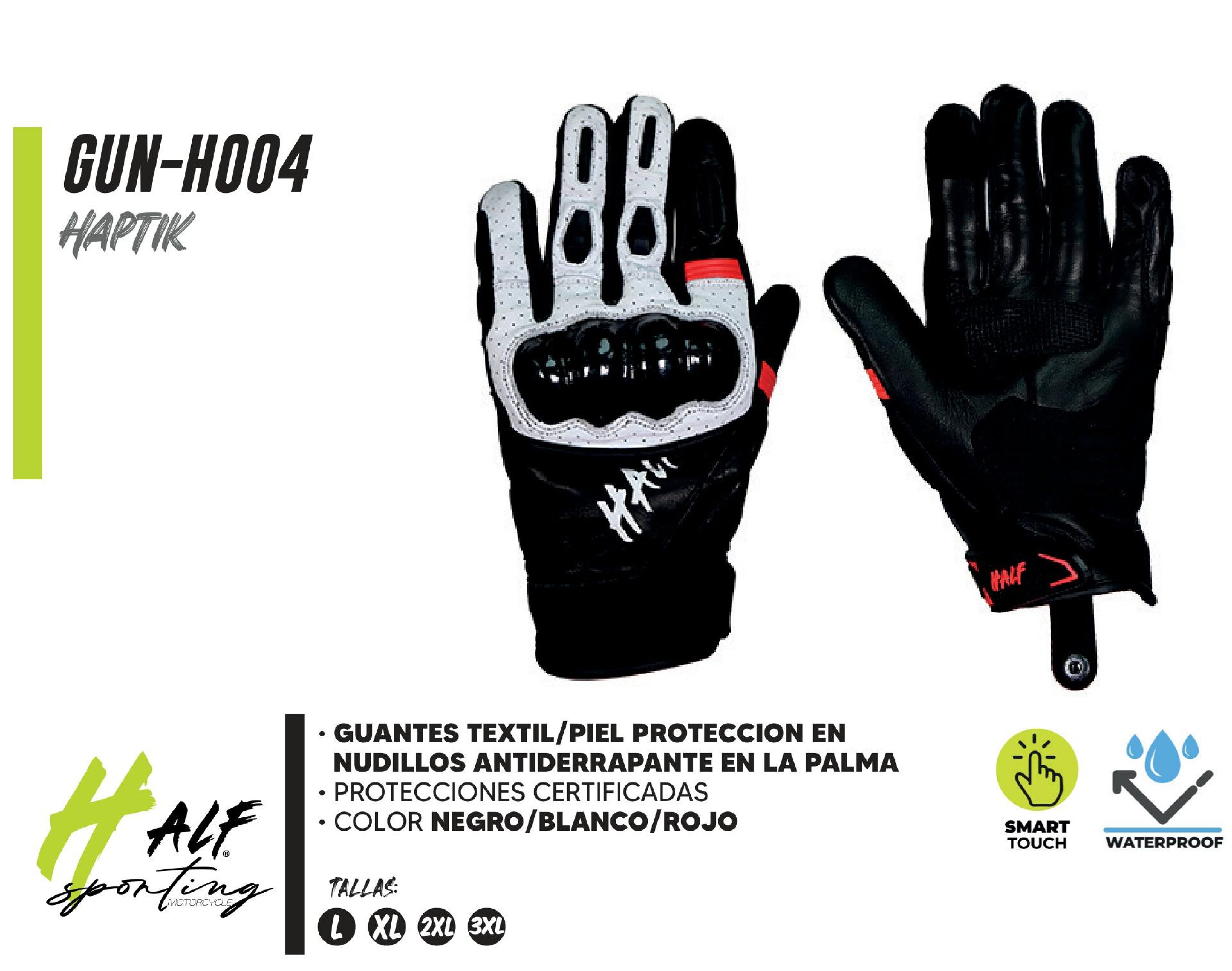 GUANTES TEXTIL/PIEL PROTECCION EN NUDILLOS ANTIDERRAPANTE EN LA PALMA / GUN-H004-L