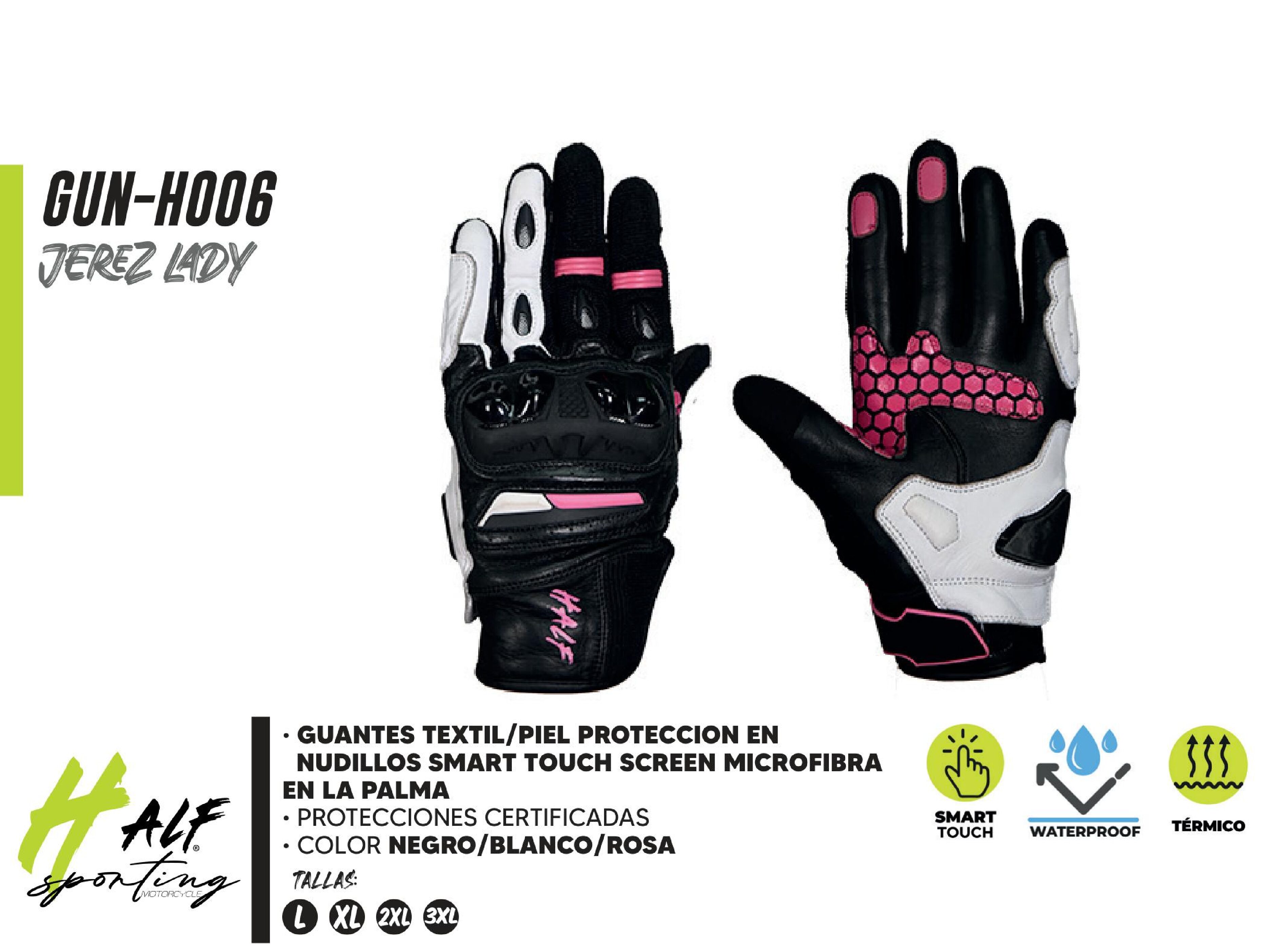 GUANTES TEXTIL/PIEL PROTECCION EN NUDILLOS SMART TOUCH SCREEN MICROFIBRA EN LA PALMA / GUN-H006-M