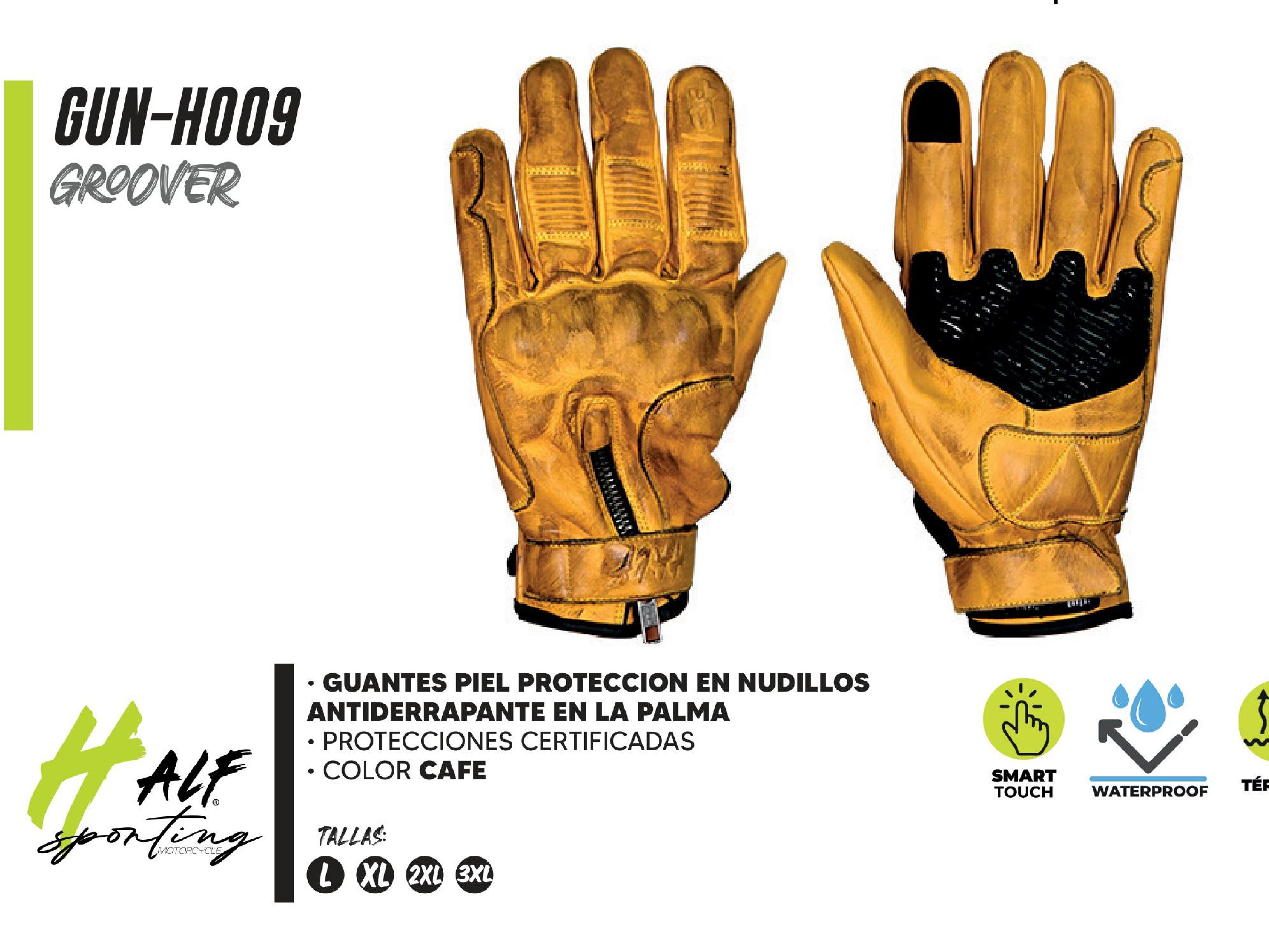 GUANTES PIEL PROTECCION EN NUDILLOS ANTIDERRAPANTE EN LA PALMA / GUN-H009-XL