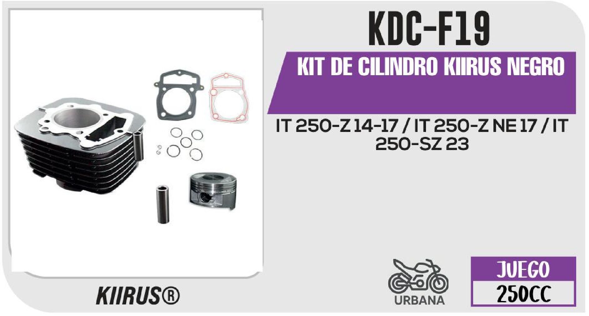 KIT DE CILINDRO KIIRUS NEGRO / KDC-F19