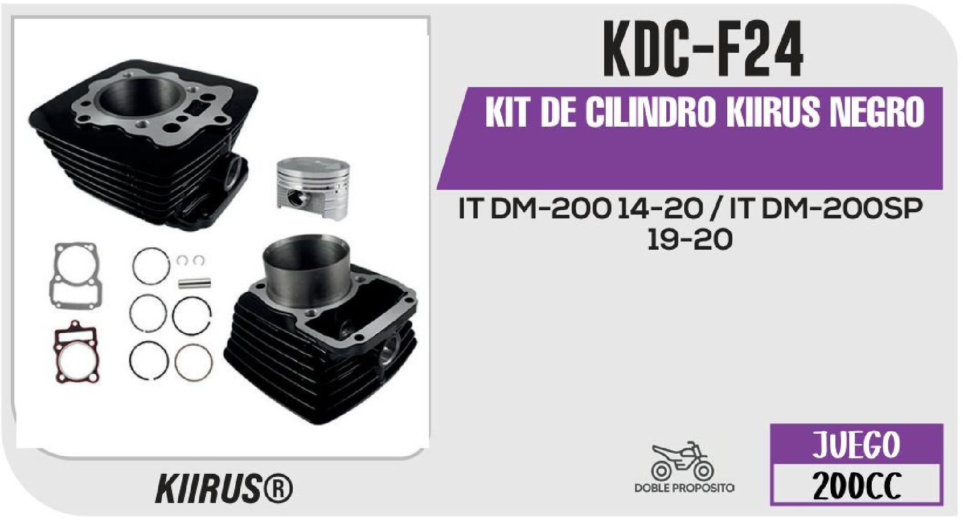 KIT DE CILINDRO KIIRUS NEGRO / KDC-F24
