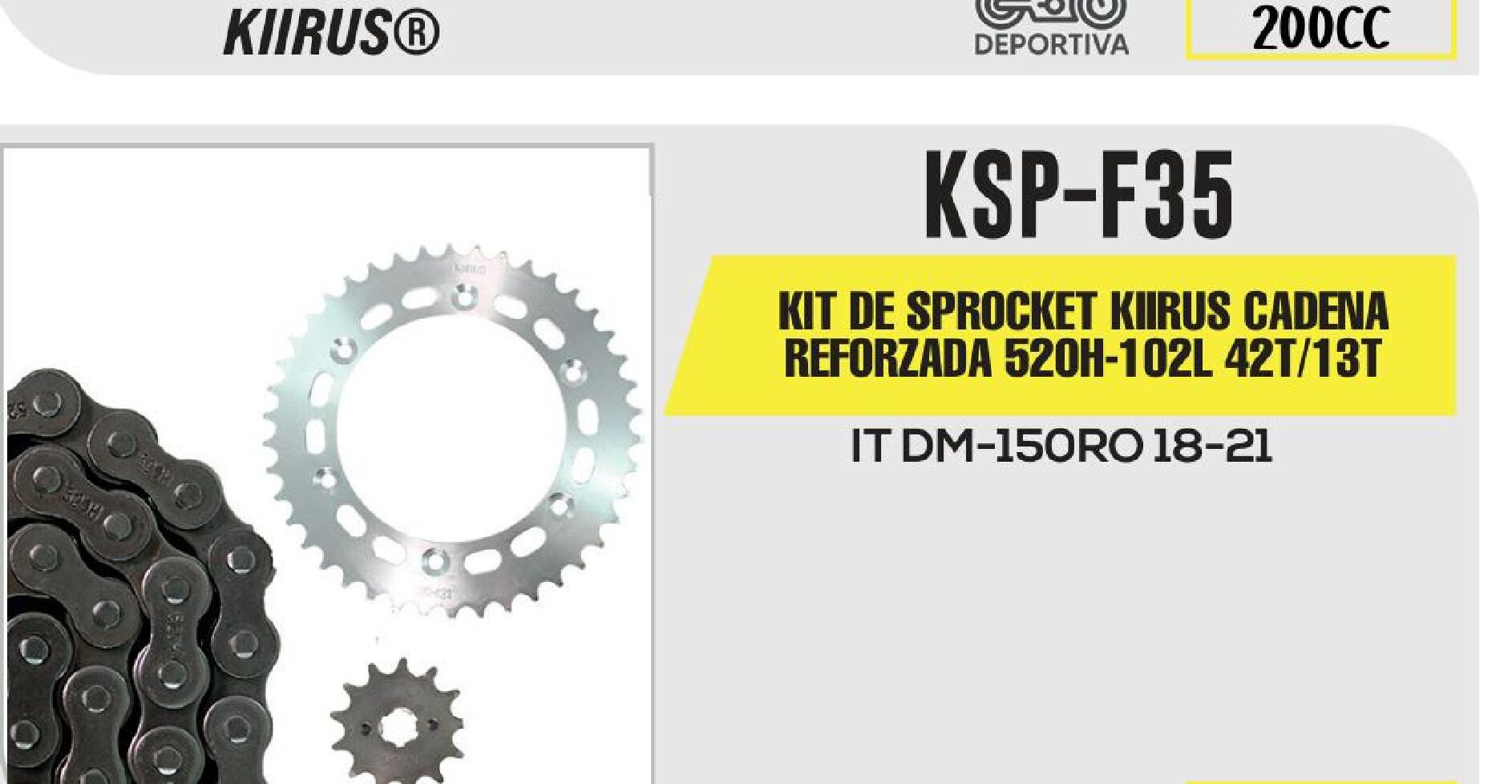 KIT DE SPROCKET KIIRUS CADENA REFORZADA 520H-102L 42T/13T / KSP-F35