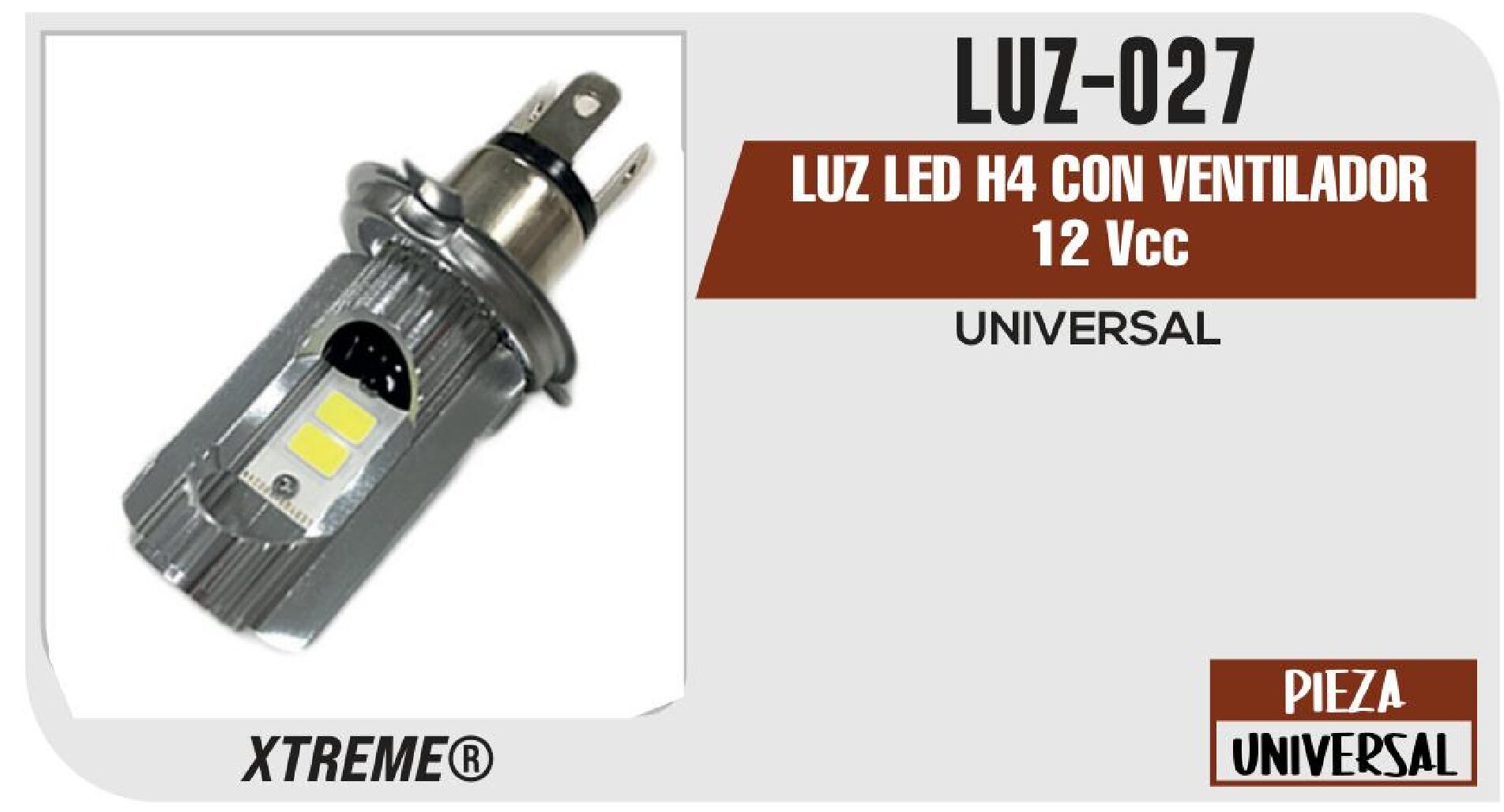 LUZ LED H4 CON VENTILADOR 12 Vcc / LUZ-027
