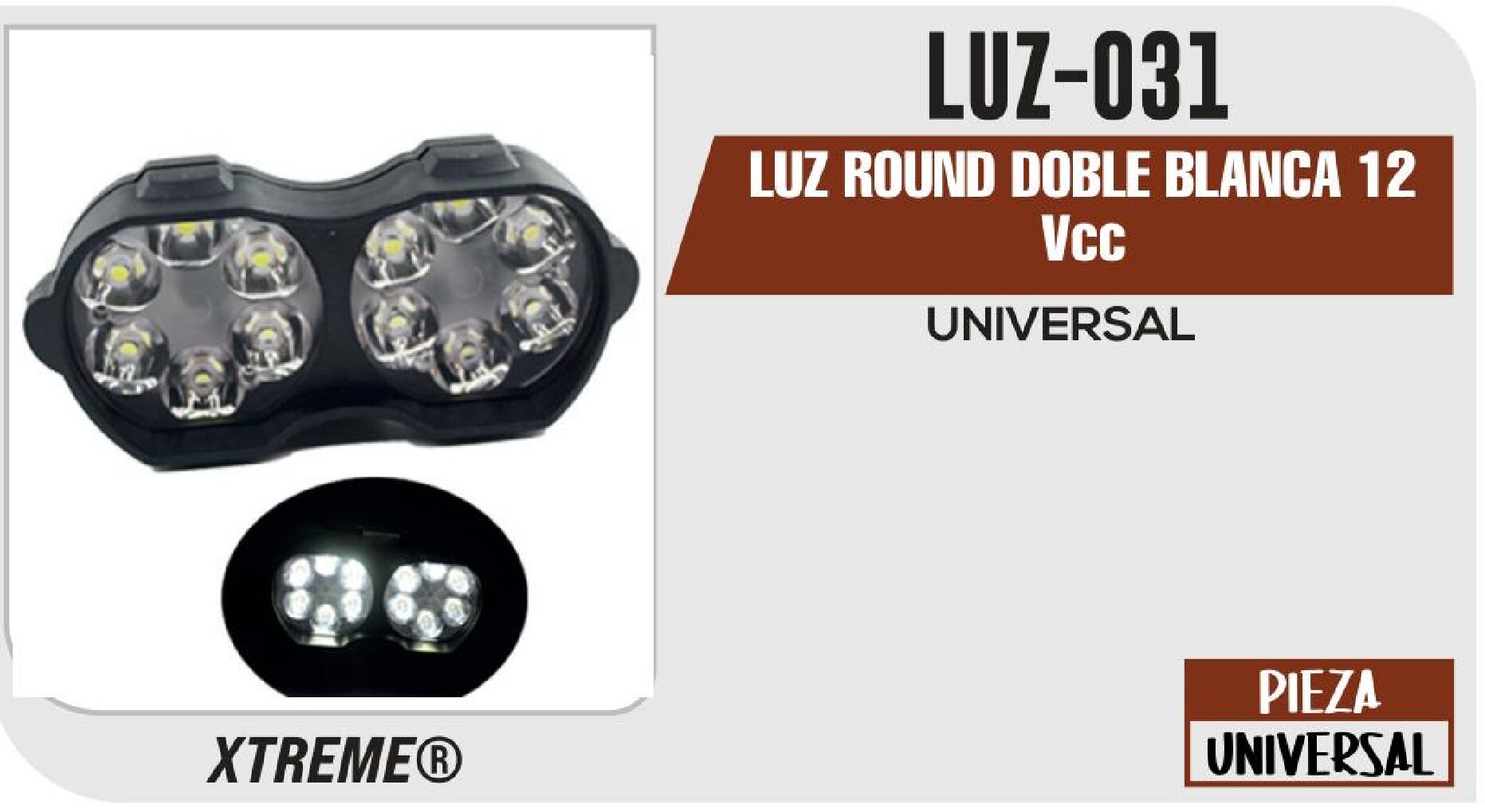 LUZ ROUND DOBLE BLANCA 12 Vcc / LUZ-031