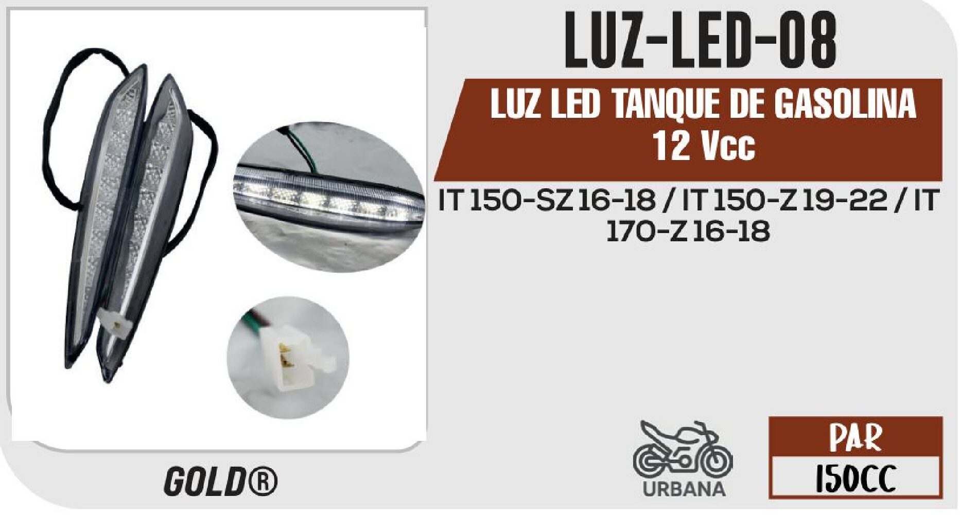 LUZ LED TANQUE DE GASOLINA 12 Vcc / LUZ-LED-08