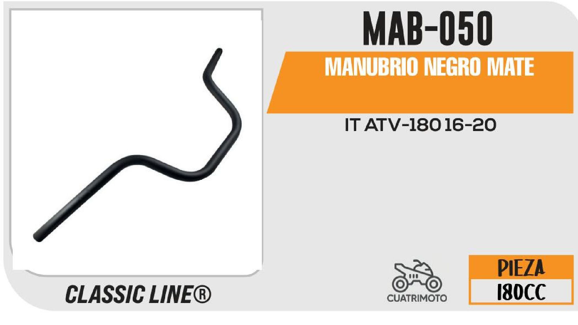 MANUBRIO NEGRO MATE / MAB-050