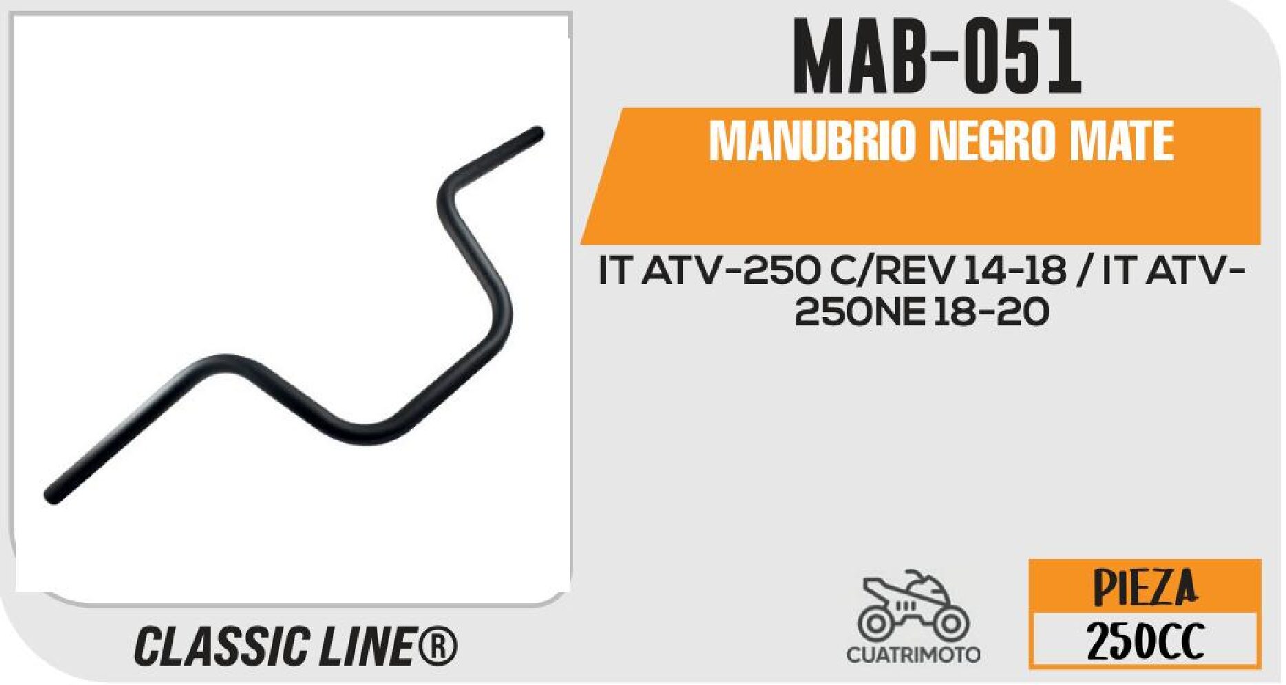 MANUBRIO NEGRO MATE / MAB-051