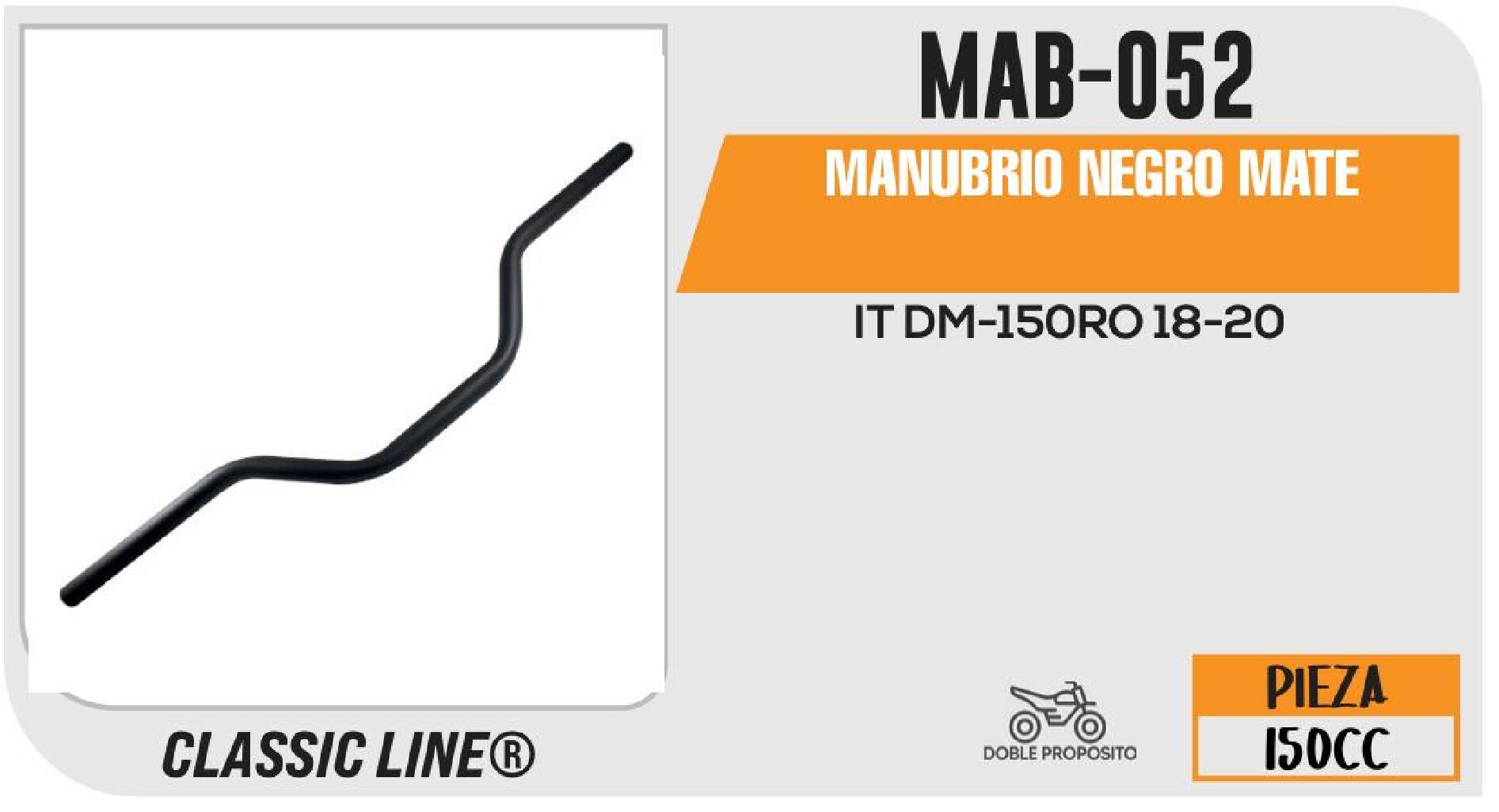 MANUBRIO NEGRO MATE / MAB-052