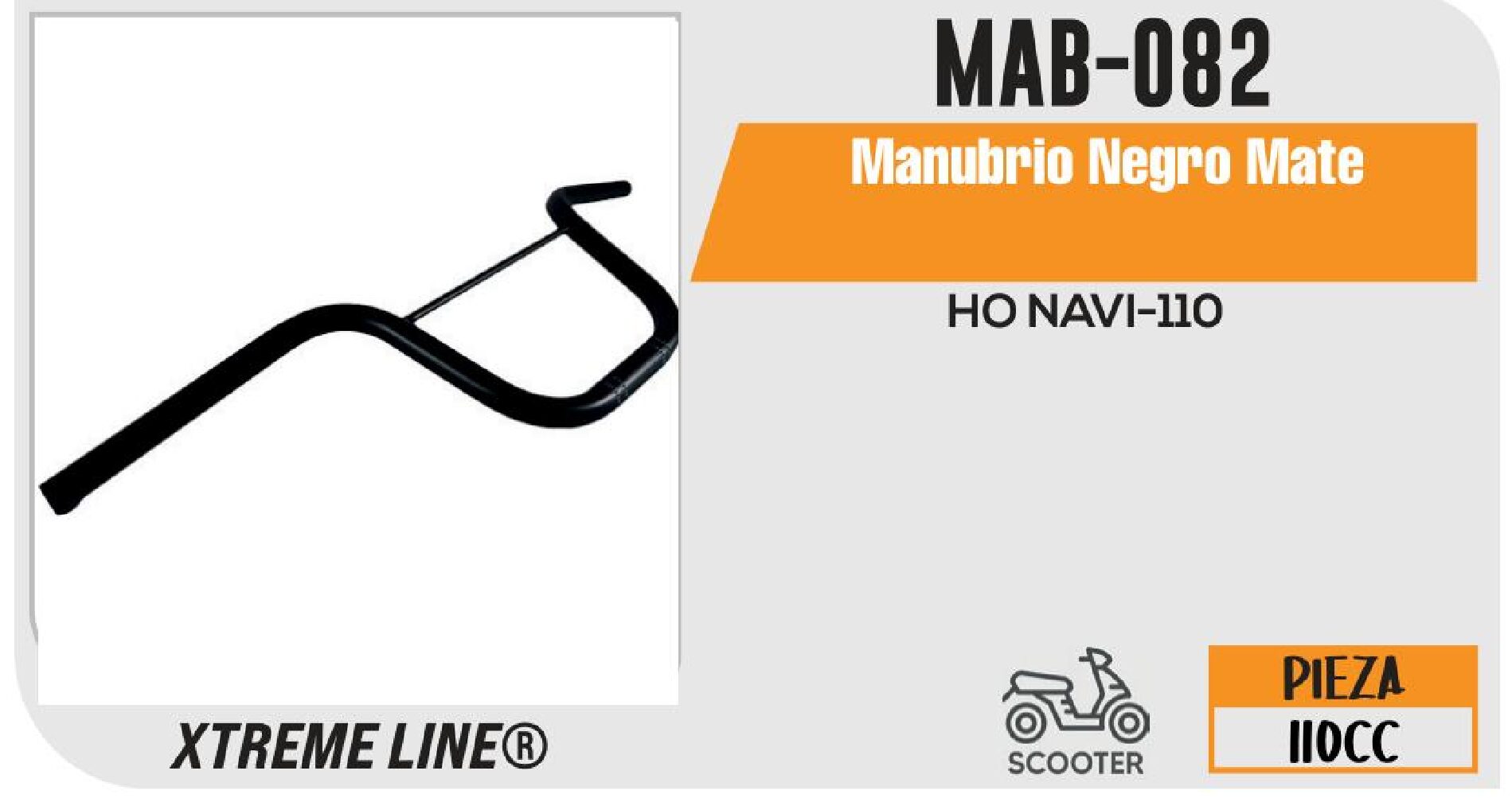 MANUBRIO NEGRO MATE / MAB-082