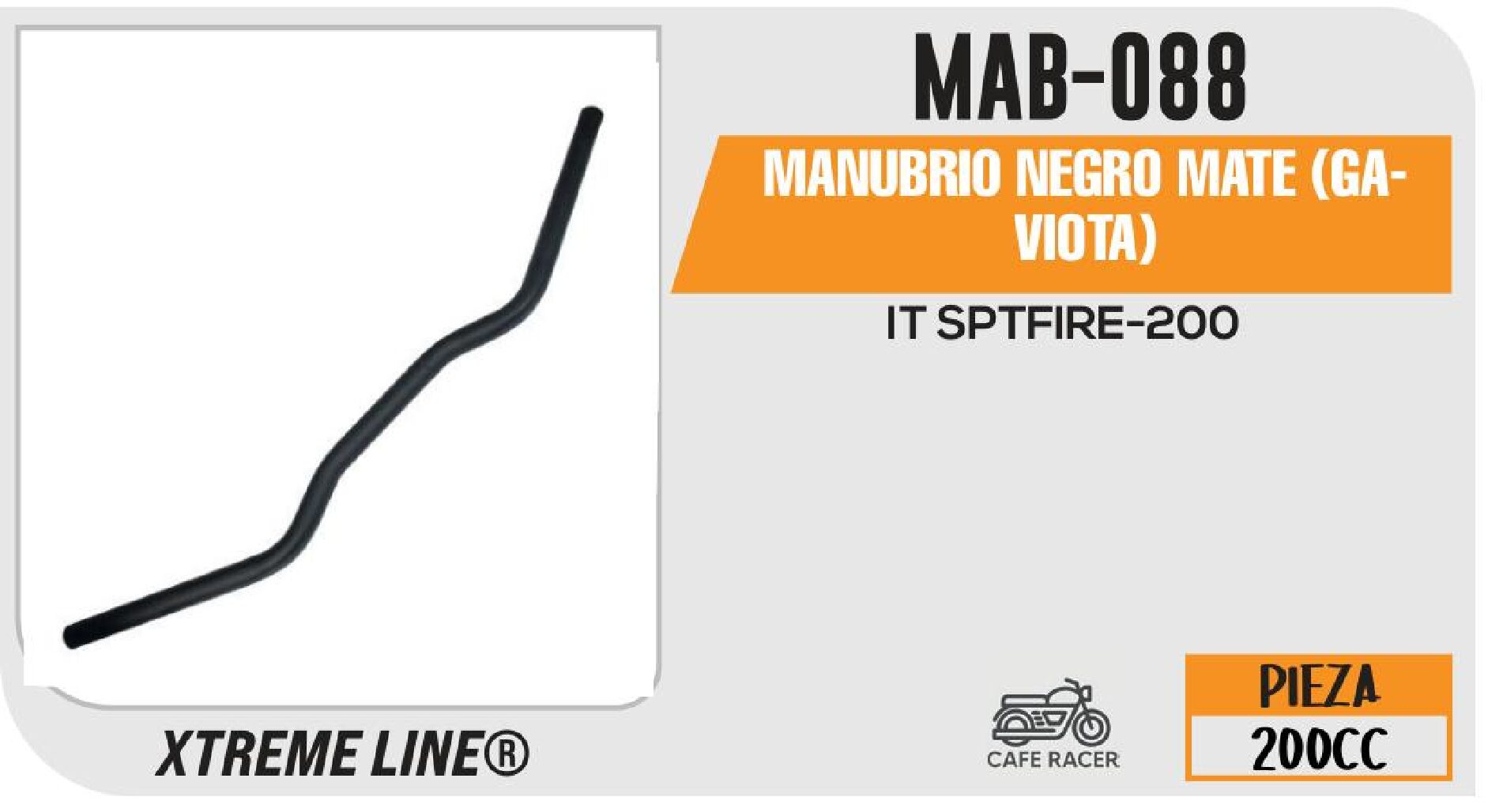 MANUBRIO NEGRO MATE (GAVIOTA) / MAB-088