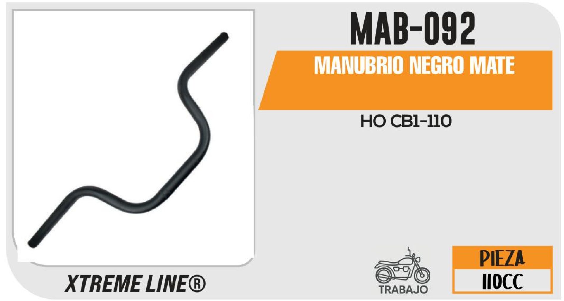 MANUBRIO NEGRO MATE / MAB-092
