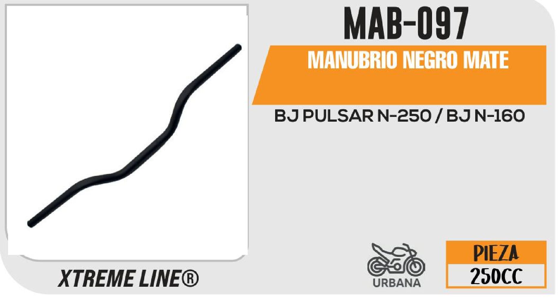 MANUBRIO NEGRO MATE / MAB-097