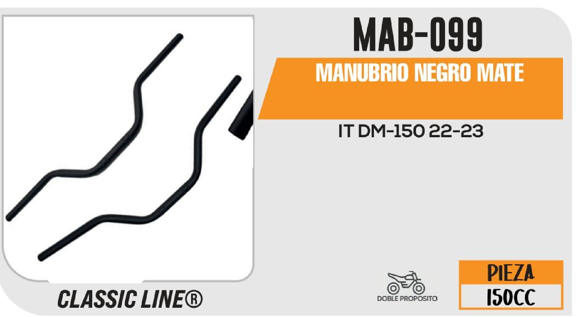 MANUBRIO NEGRO MATE / MAB-099