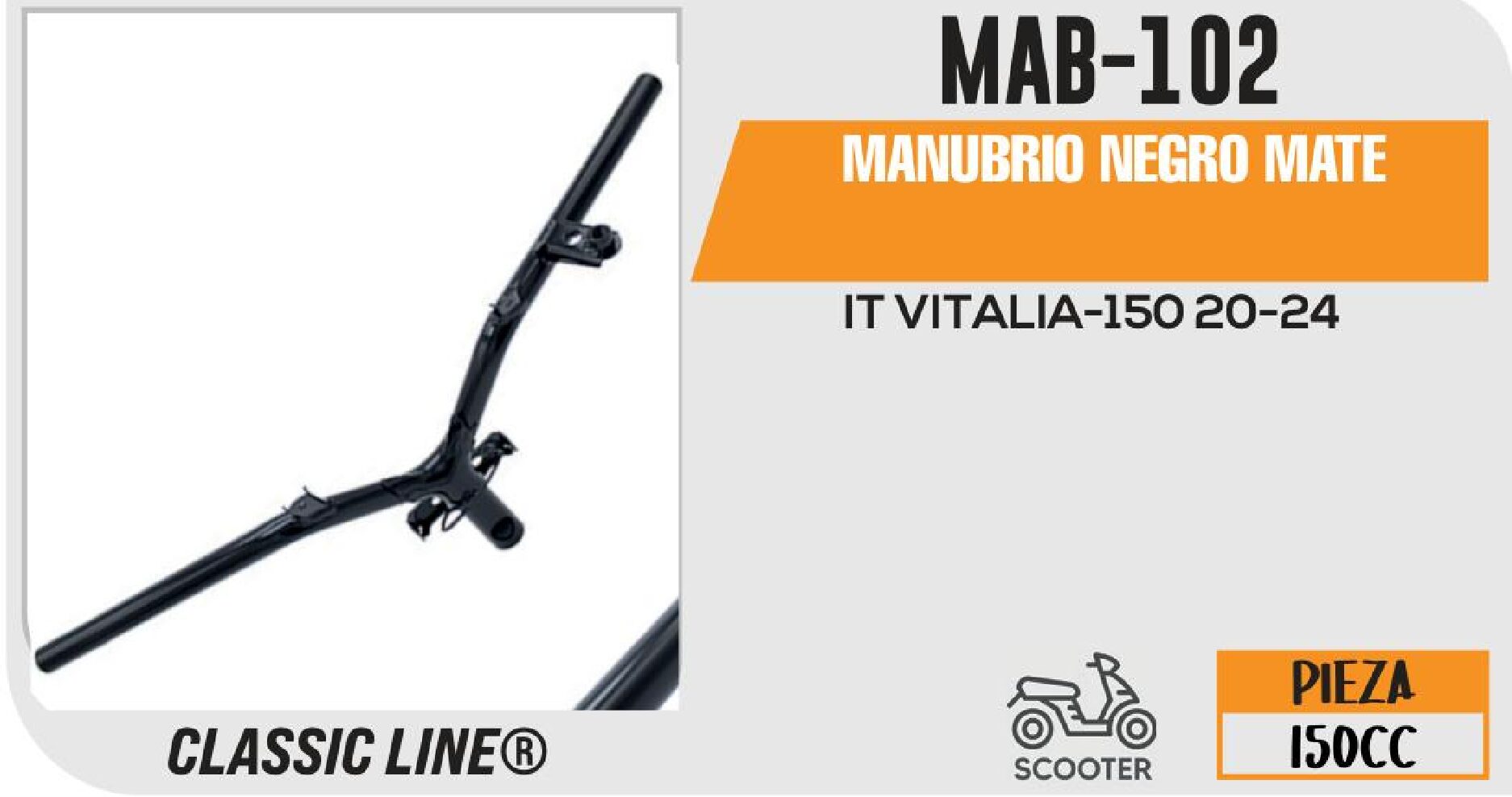 MANUBRIO NEGRO MATE / MAB-102