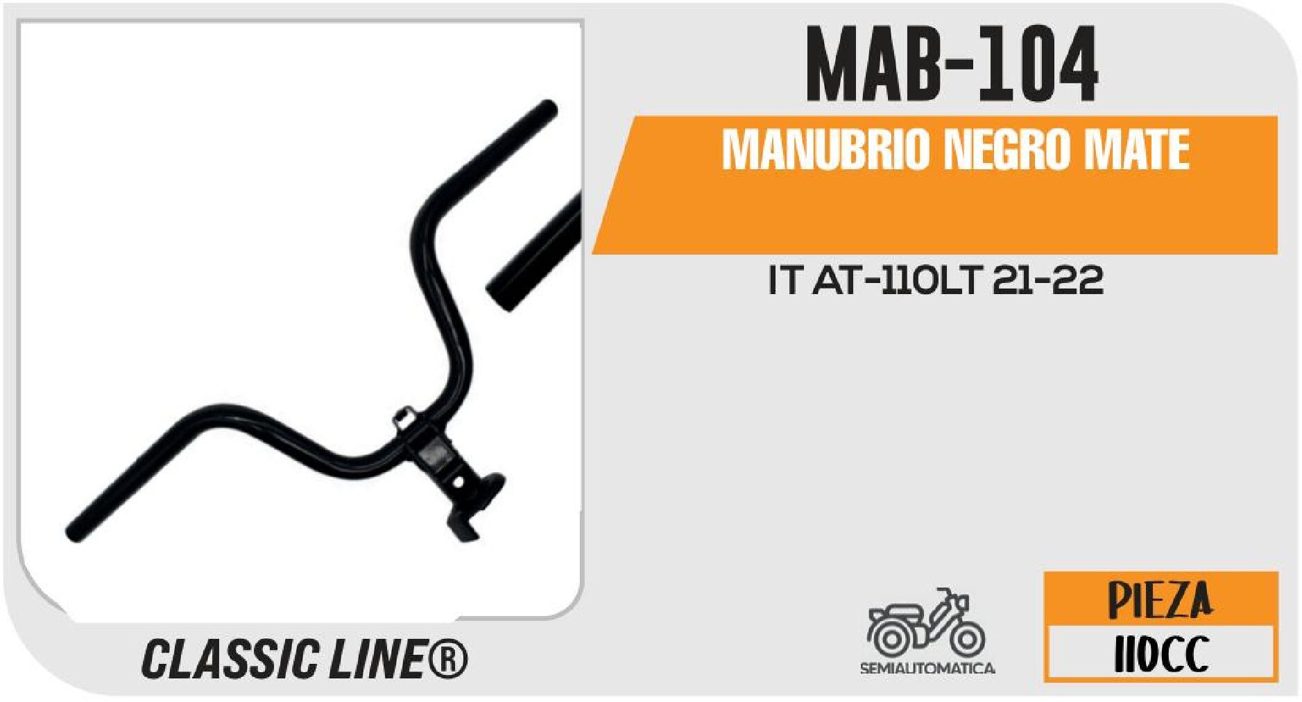 MANUBRIO NEGRO MATE / MAB-104
