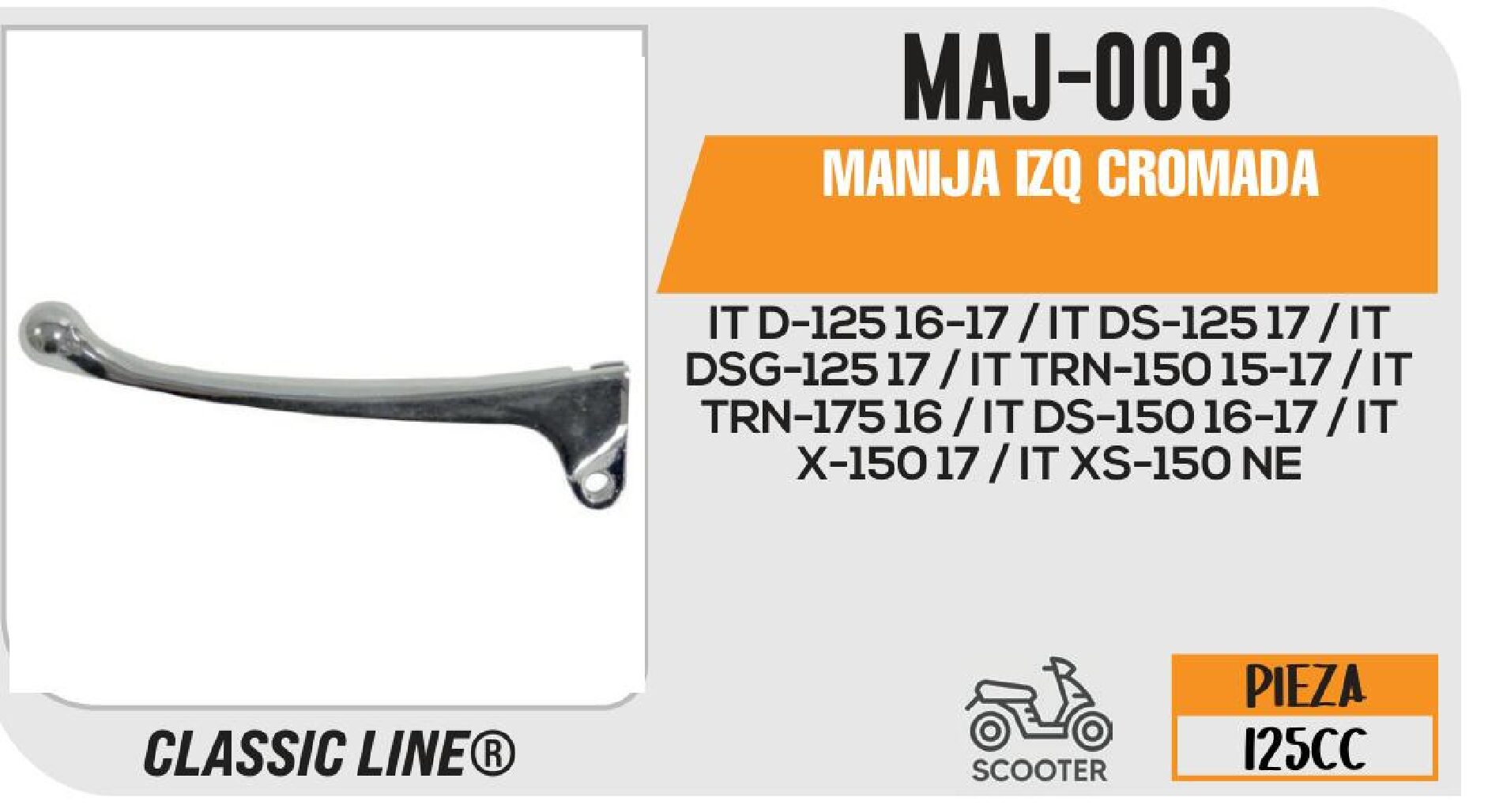 MANIJA IZQ CROMADA / MAJ-003