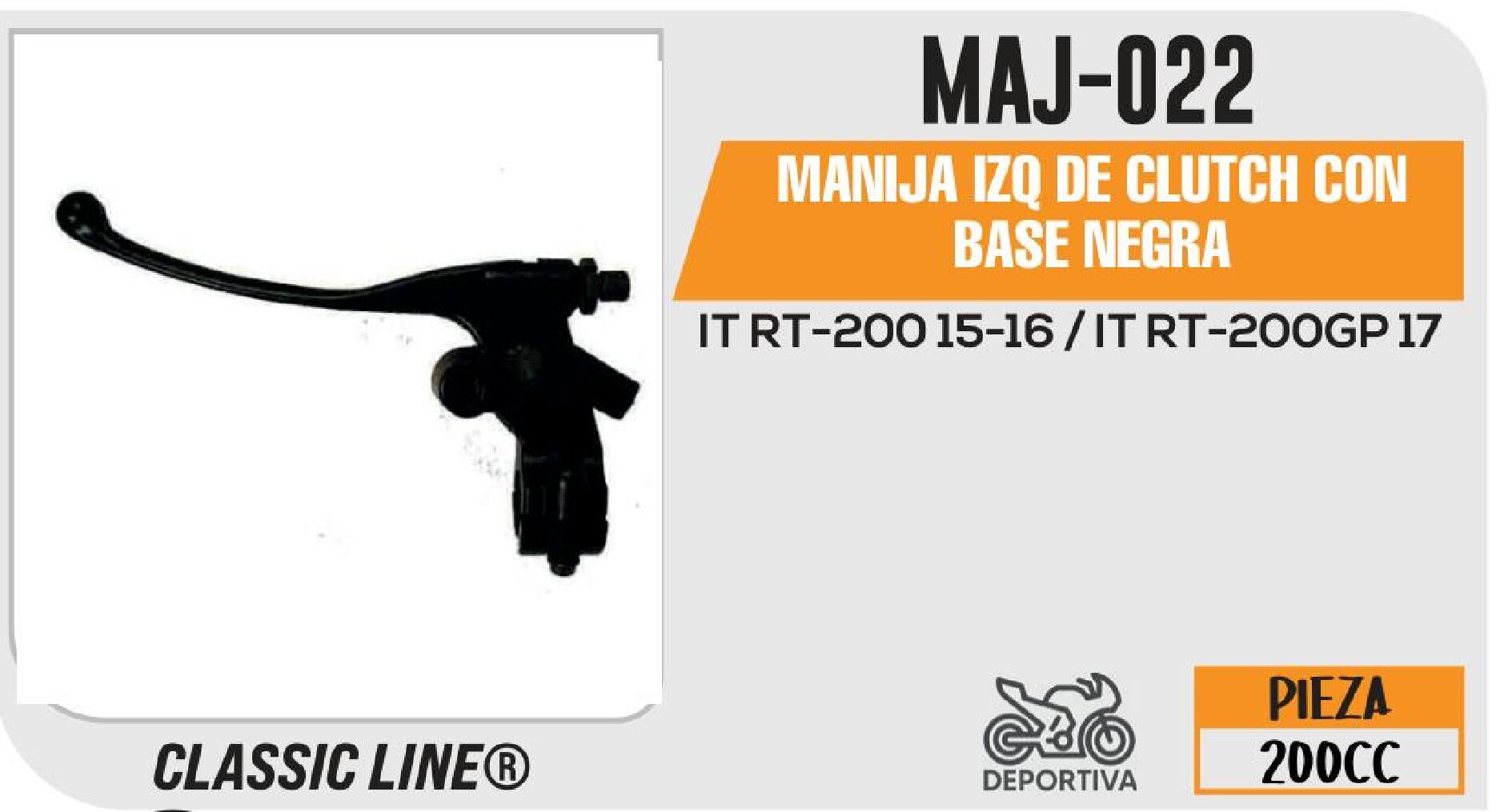 MANIJA IZQ DE CLUTCH CON BASE NEGRA / MAJ-022