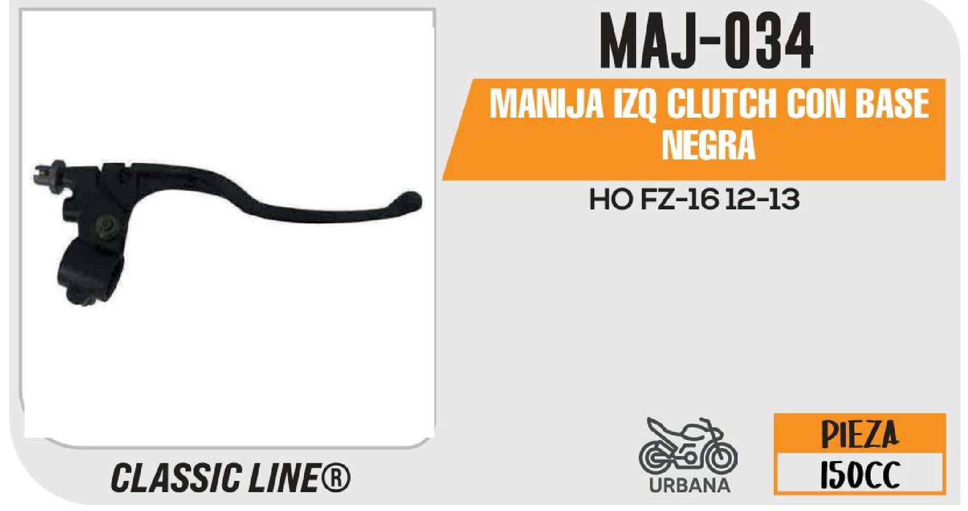 MANIJA IZQ CLUTCH CON BASE NEGRA / MAJ-034
